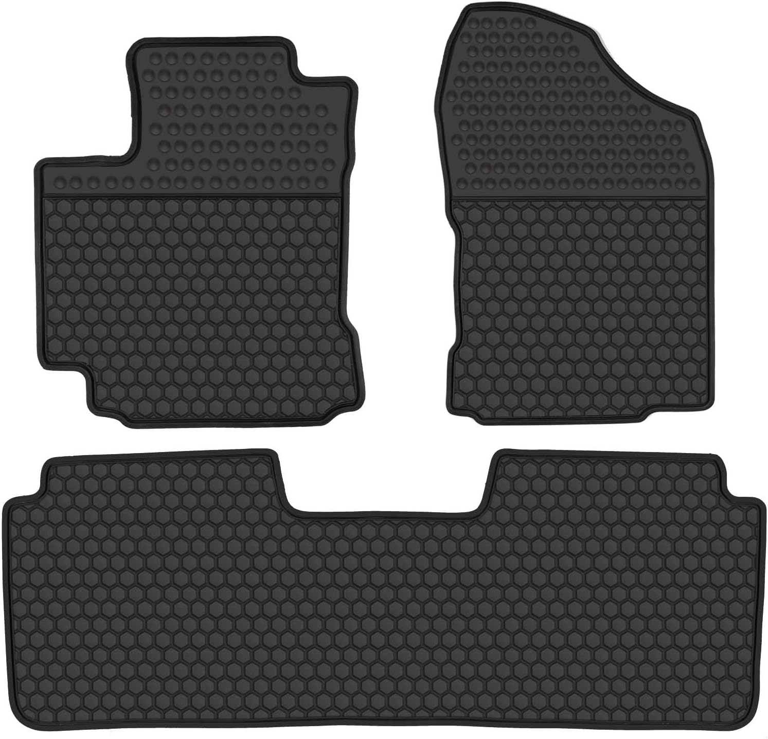 San Auto Car Rubber Floor Mat Custom Fit for Toyota Corolla Sedan 2020 2021 2022 Automatic Transmission Black Red Auto Liner Mats All Weather Heavy Duty Odorless No im Hatchback Model Pack of 2