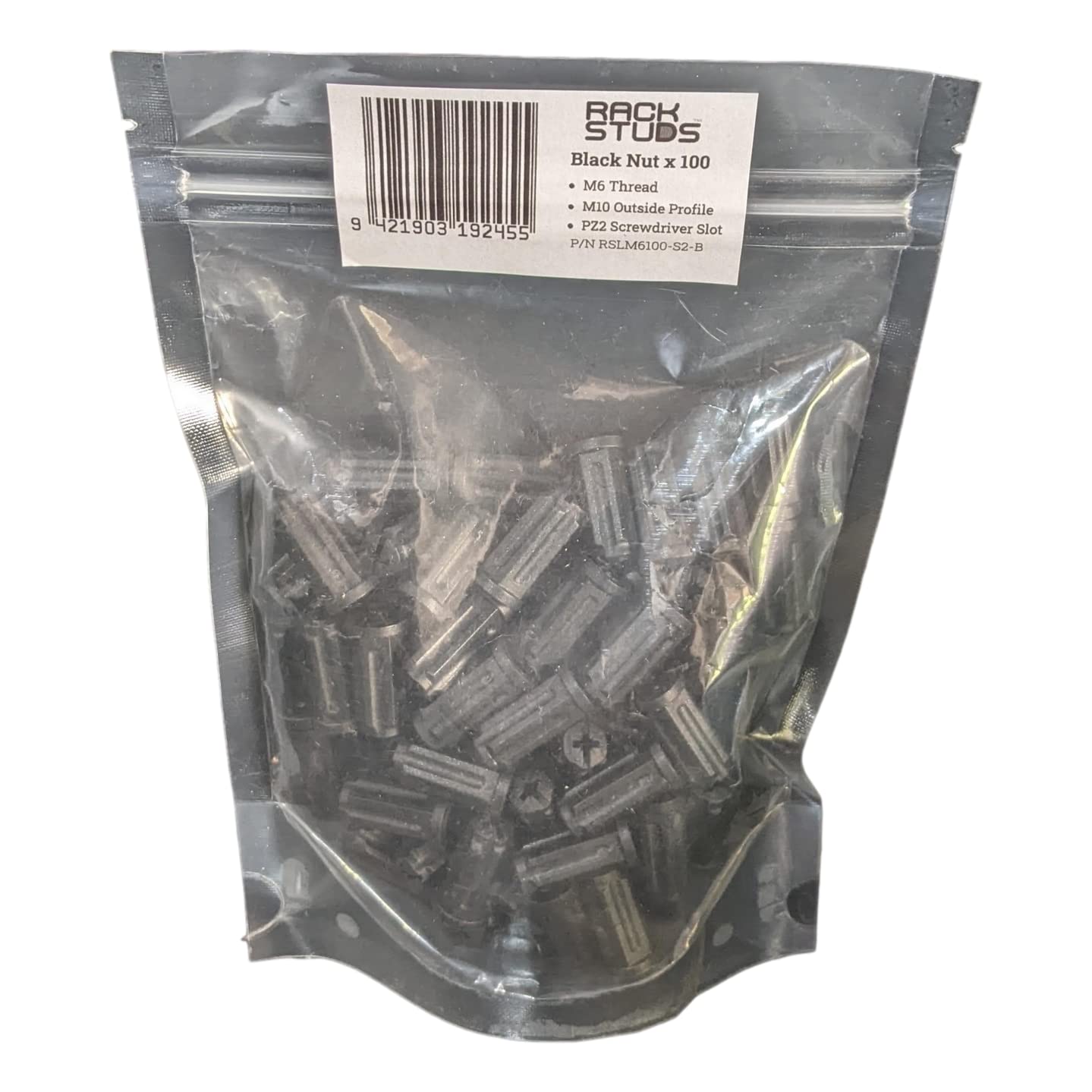 Rackstuds M6 Nut - 100-pack in Yellow. Suits All Series II Rackstuds Including The New Duo