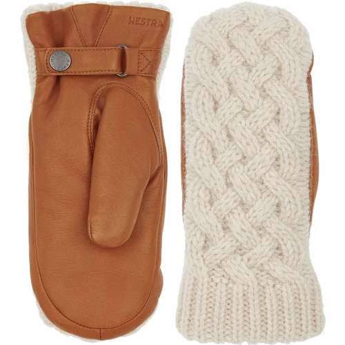Hestra Ragnhild Cable Knit Insulated Wool Mitt - Charocoal/Black - 9