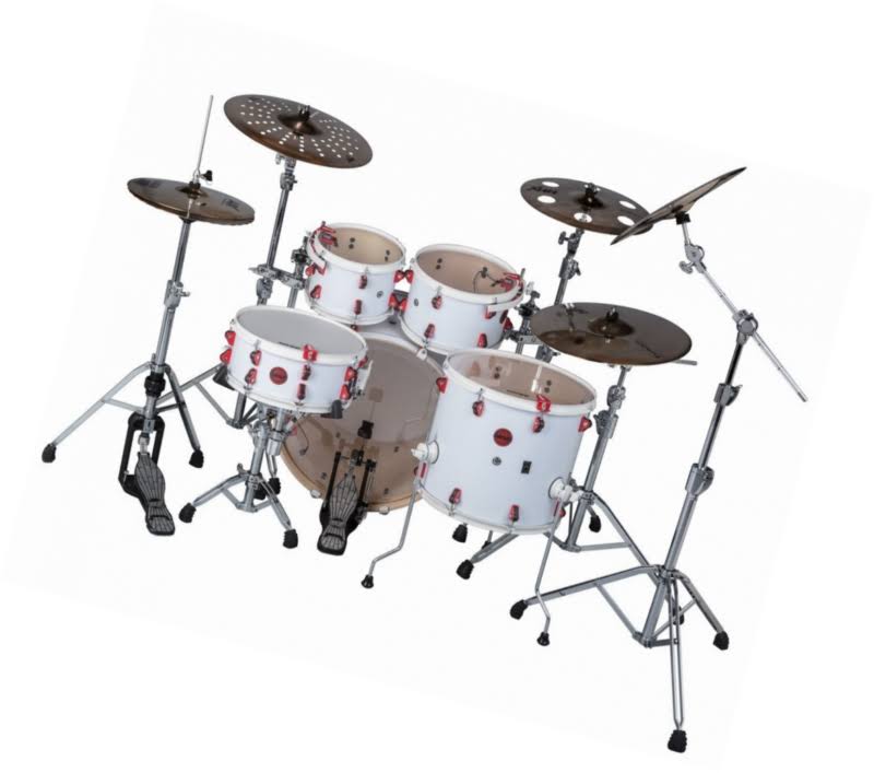 Ddrum Hybrid 5 Player Wht Shell Pack Kit, White Wrap Finish