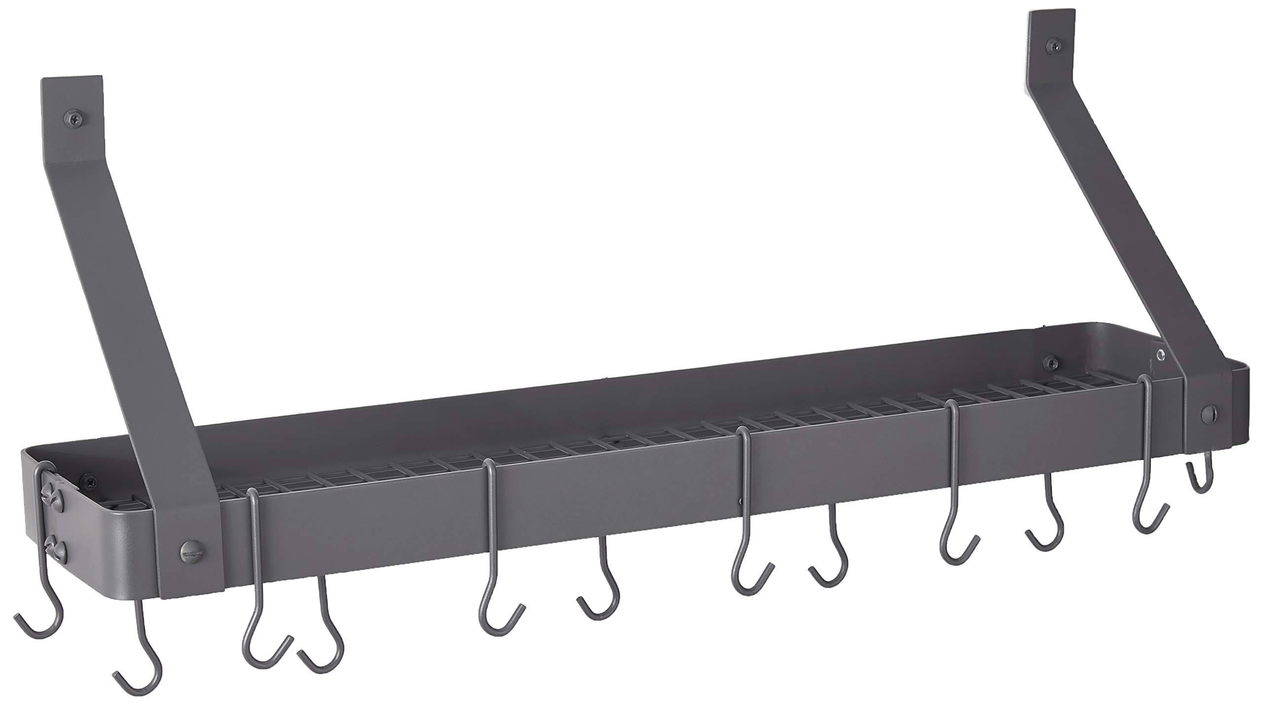 Old Dutch Bookshelf Pot Rack with 12 Hooks - Graphite