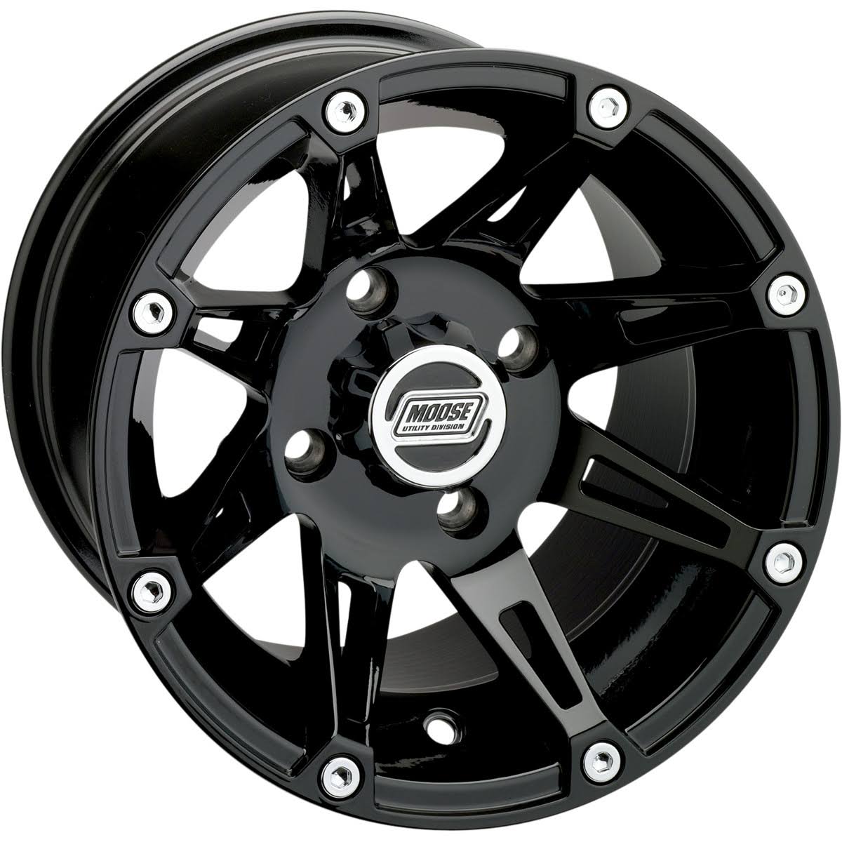 Moose Gloss Black 387X 12x8 Wheel - 0230-0453