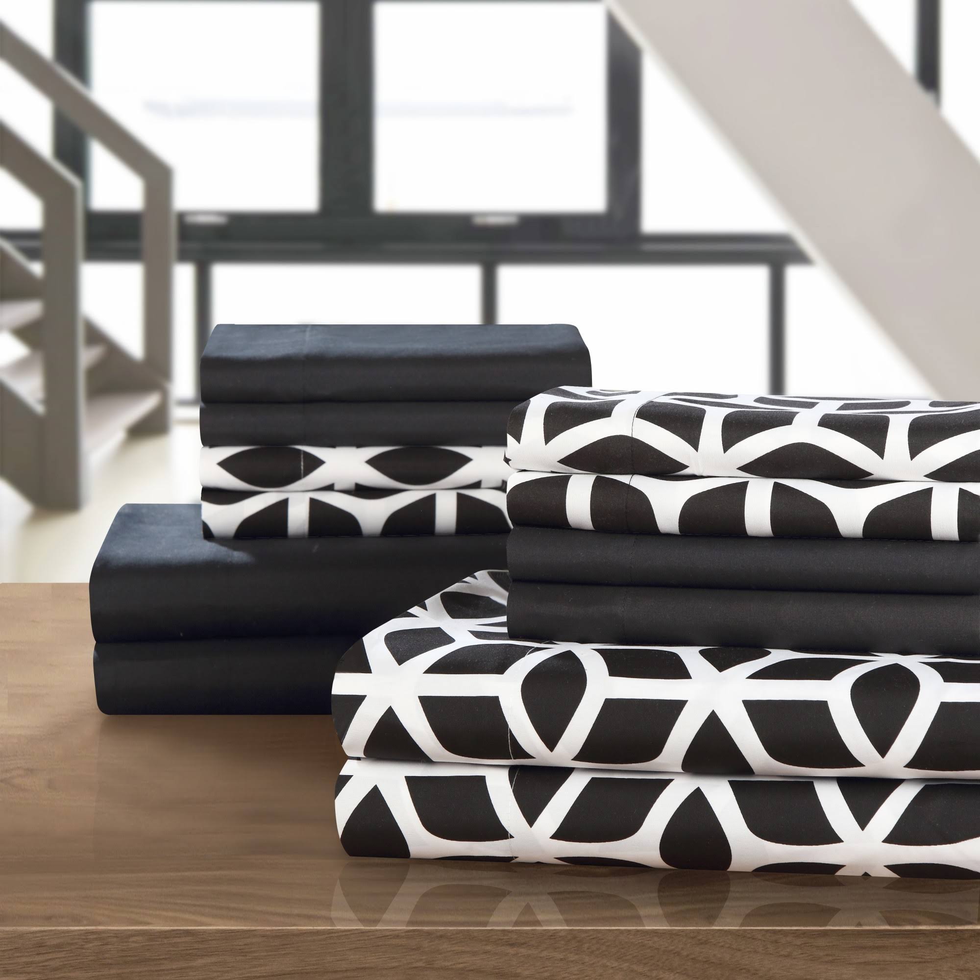 Chic Home 12-Piece Davitt Sheet Set, King-Black