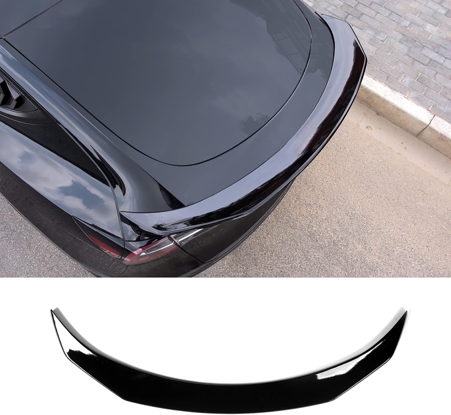 xipex Fit Tesla Model Y Spoiler Wing Performance Rear Trunk Lip Tail Car Styling Kits 2020 2021 Tesla Model Y Accessories (Glossy Carbon Fiber Pattern)