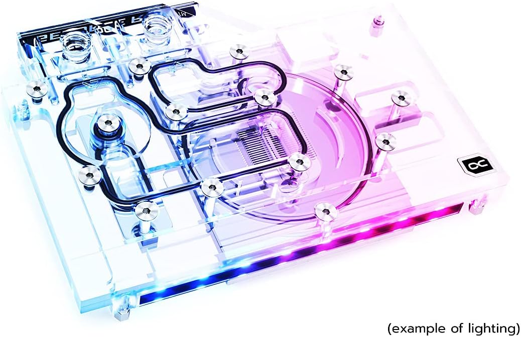 Alphacool Eisblock Aurora GPX-N GPU Water Block with Backplate, RTX 3070 Founders Edition, D-RGB, Plexi