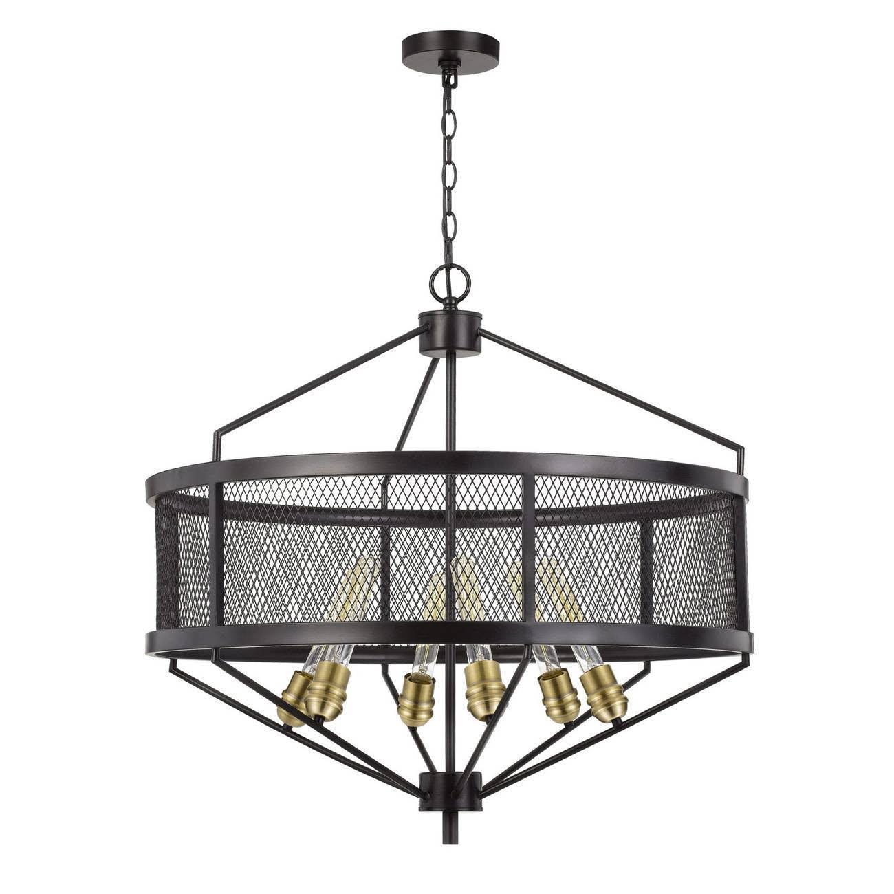 30x22 x 30x22 x 29x22 Metal Chandelier with Accents Antique Brass - Cal Lighting 80559341