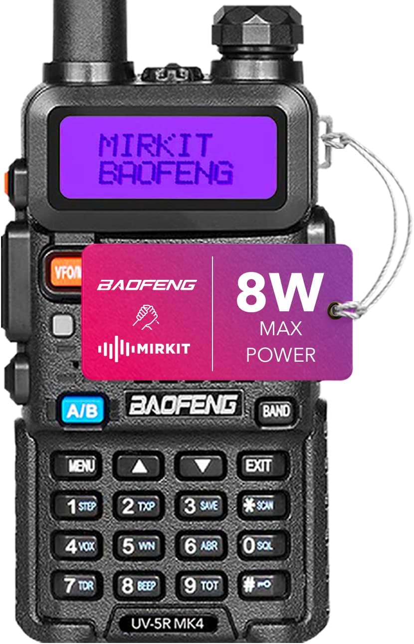 BAOFENG UV-5R MK2 FCC Approved 5 Watt 2022 Handheld Dual Band Ham Radio, Mirkit Edition USA Warranty + Programming Cable Mirkit pl2303 and Free Software Pack of 2