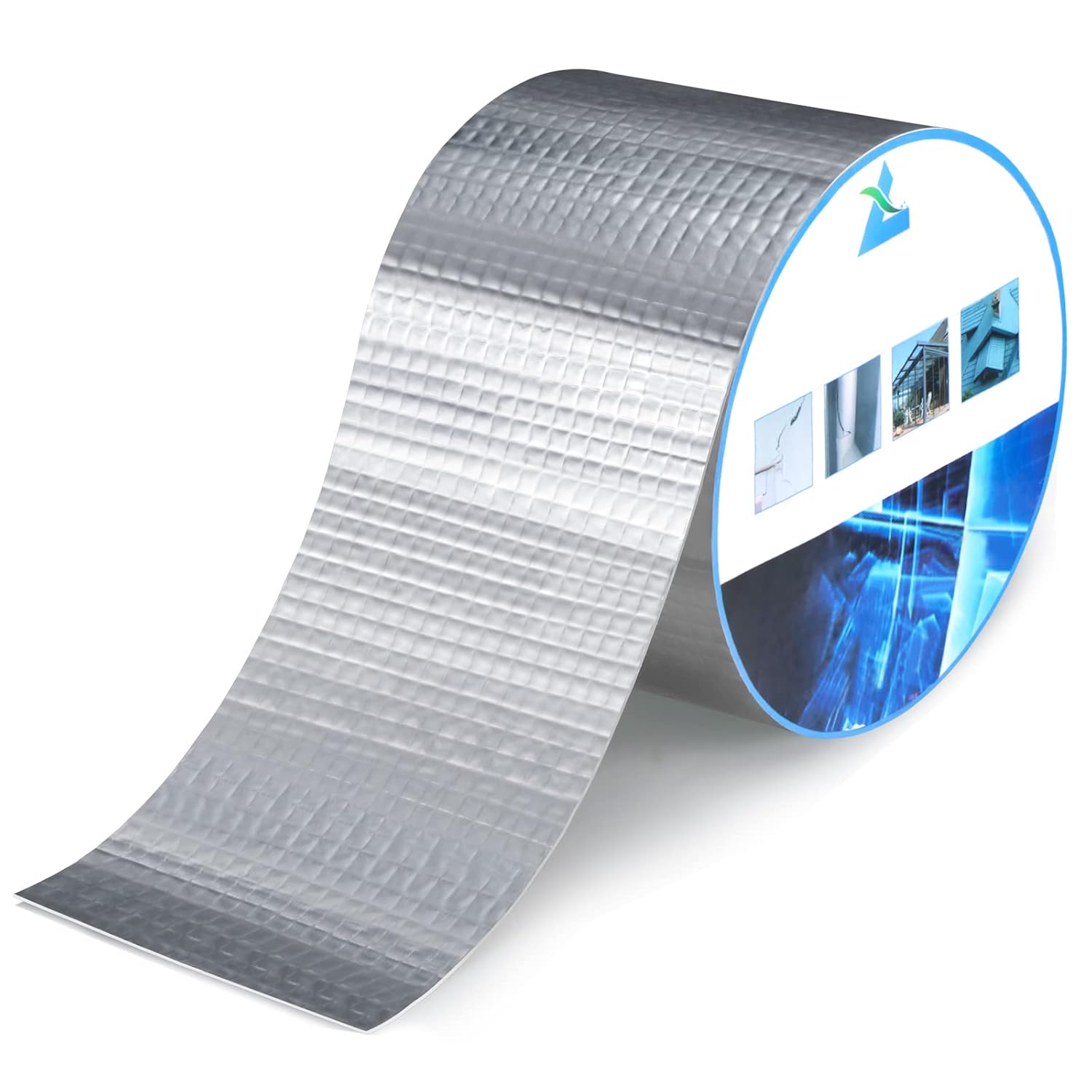 Waterproof Butyl Tape 4 Inches x 50 Feet UV Resistant Leak Repair Tape Aluminum Foil Waterproof Tape for Leaks Waterproof Exterior Tape for Window Metal Roof Boat Pipe RV Awning Sail Patching Sealing Pack of 2