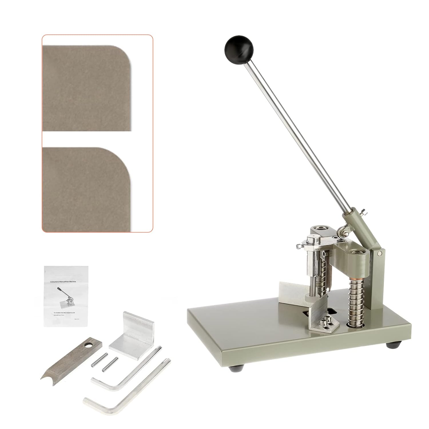 Industrial Corner Rounder Punch for Laminate Heavy Duty Cutter Machine Tool for Paper Business Card, R6mm R10mm Dies, Max 1.2 in 30mm Cutting Thickness