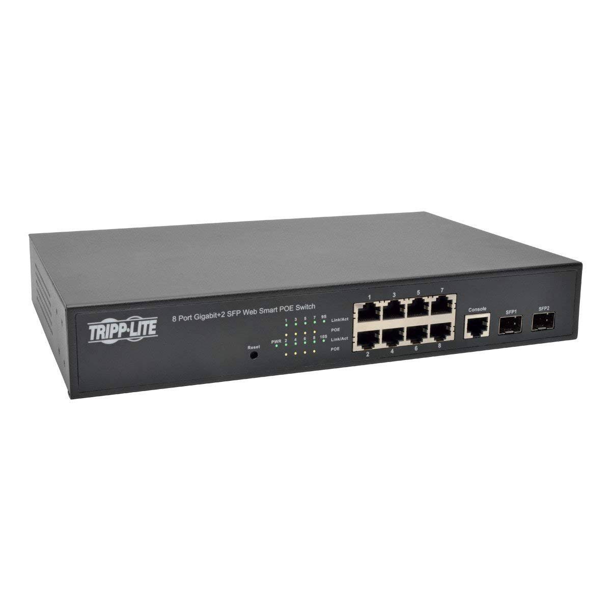 Tripp Lite Gigabit Ethernet L2 Web-Smart PoE+ , 10/100/1000Mbps, 2 Dedicated Gigabit SFP Slots, 20 Gbps, Web Interface Managed S