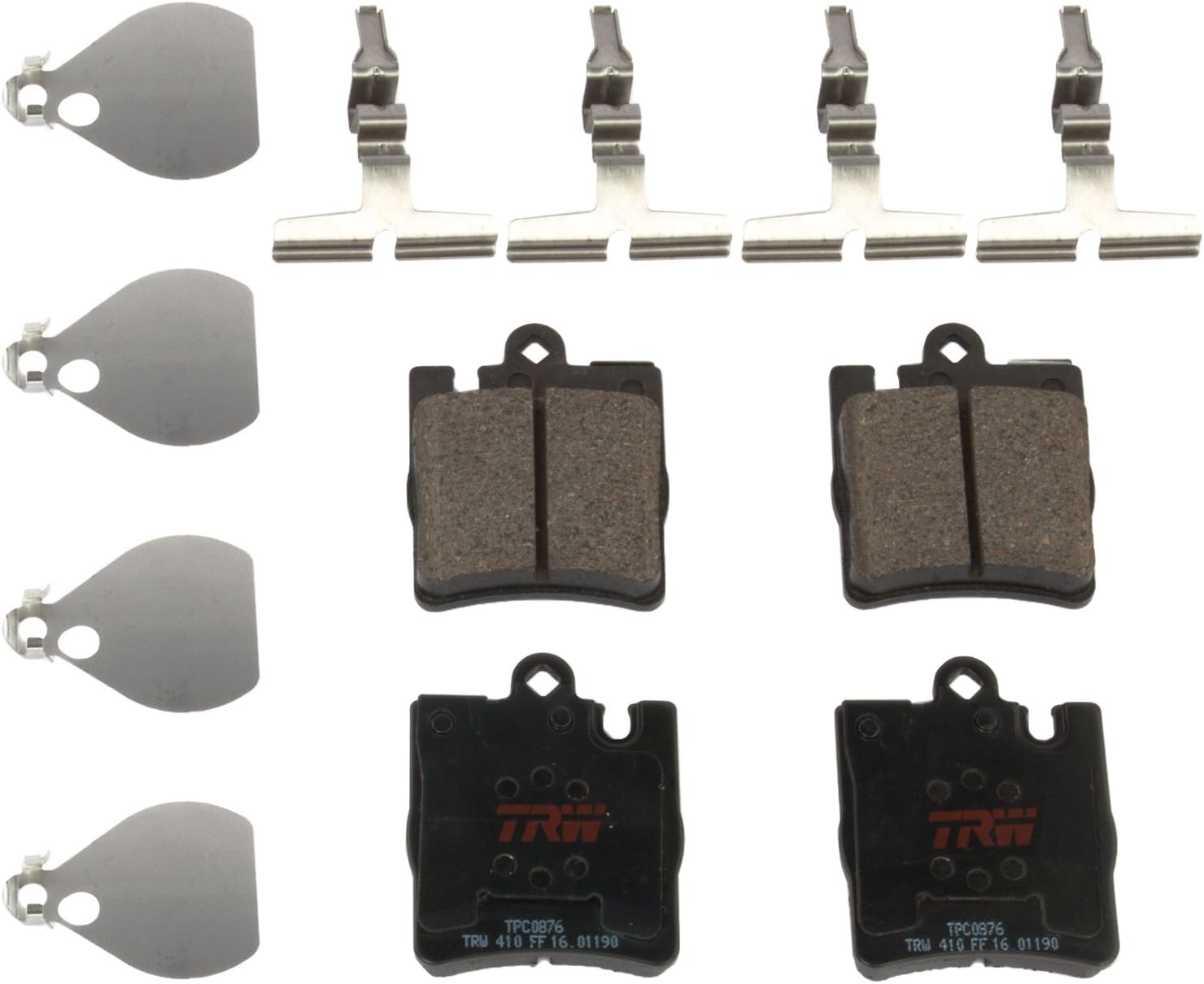 TRW Automotive TPC0876 Disc Brake Pad Set for Mercedes-Benz E320: 1996-2002 and other applications Rear, black
