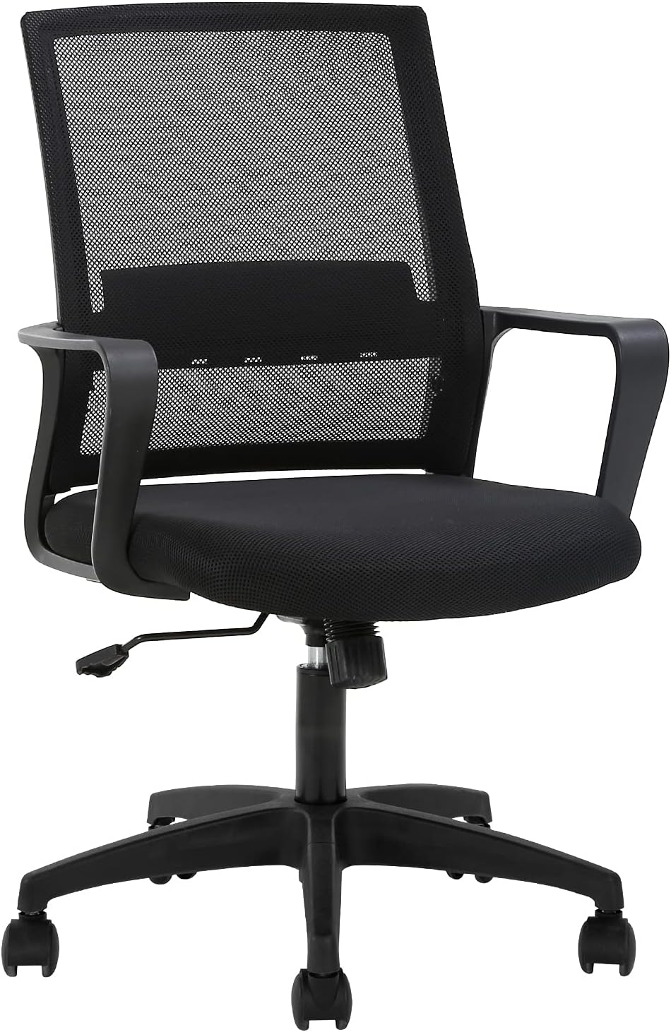 Home Office Chair Ergonomic Desk Chair Mid-Back Mesh Computer Chair Lumbar Support Comfortable Executive Adjustable Rolling Swivel Task Chair with Armrests,Black