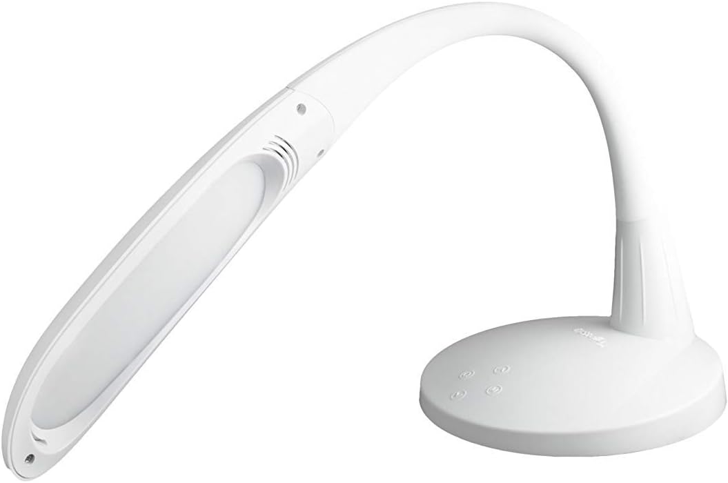 Stella Premium LED Desk Lamp (Stella Two, White, 11W) Doctor Prescribed Low Vision Tri Color Spectrum Desk Light with 10 Dimming Options- Home or Office Sunlight Lamp Light for Macular Degeneration