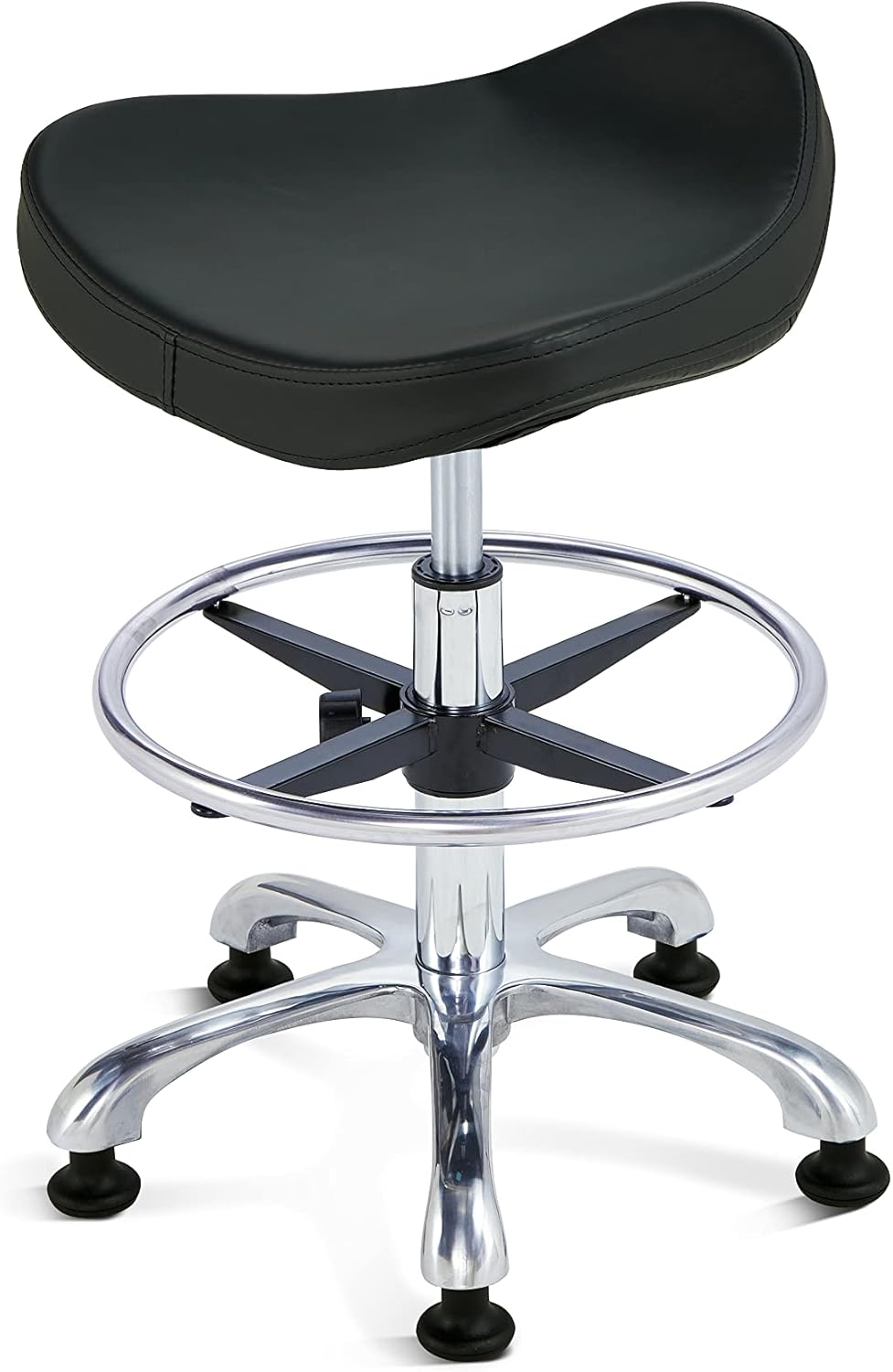 KASTELE Height Adjustable Desk Stool Swivel Chair Heavy Duty for Salon, Spa, Massage,Tattoo,Esthetician,Shop,Kitchen (with Bell Glides, Black)