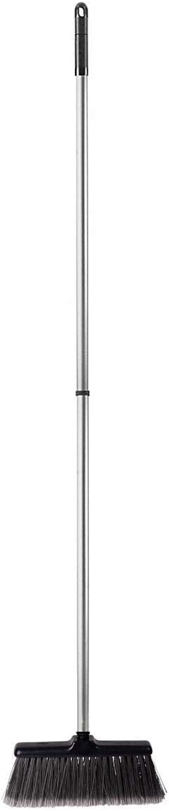 Fuller Brush Black Kitchen Broom &ndash; Heavy Duty Floor Sweeper with Fine Bristles & Adjustable Steel Handle - Dust Sweeping for Home or Office Wood, Laminate, Linoleum and Tile Floors