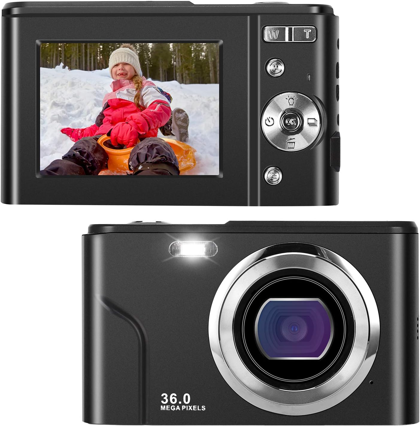 IEBRT Digital Camera,1080P Mini Kid Camera Vlogging Camera Video Camera LCD Screen 16X Digital Zoom 36MP Rechargeable Point and Shoot Camera for Compact Portable Kids Teens Gifts（Purple） Pack of 2