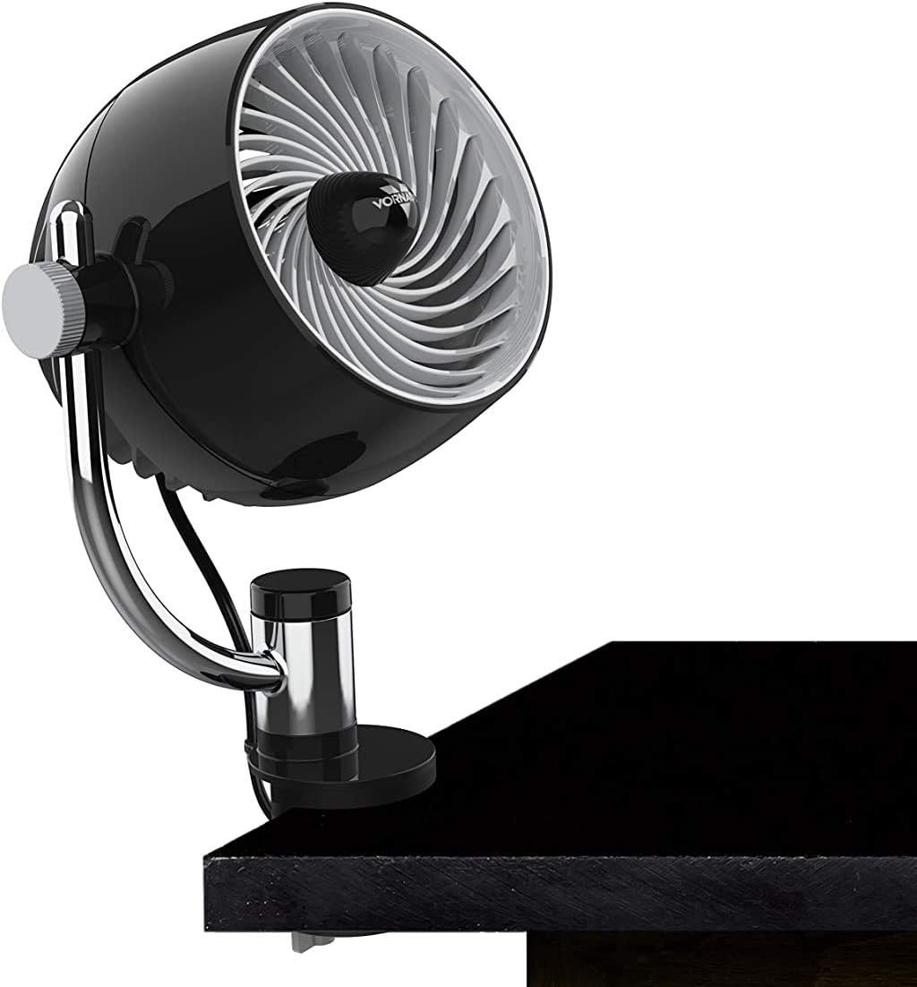 Vornado Pivot3C Compact Air Circulator Clip On Fan with Multi-Surface Mount, Black Pack of 2