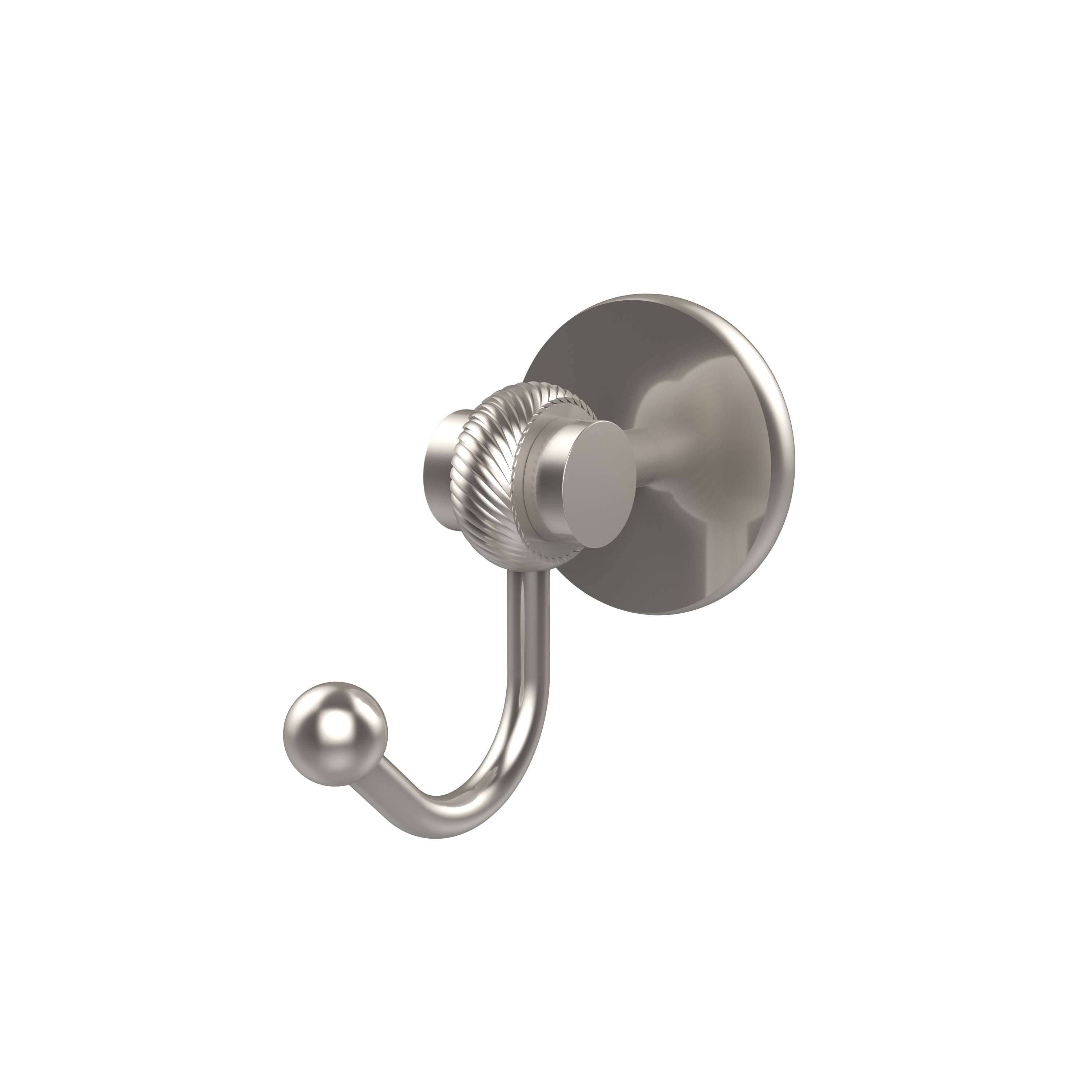 Allied Brass 7220T-SN Satellite Orbit Two Collection Robe Hook with Twisted Accents Satin Nickel