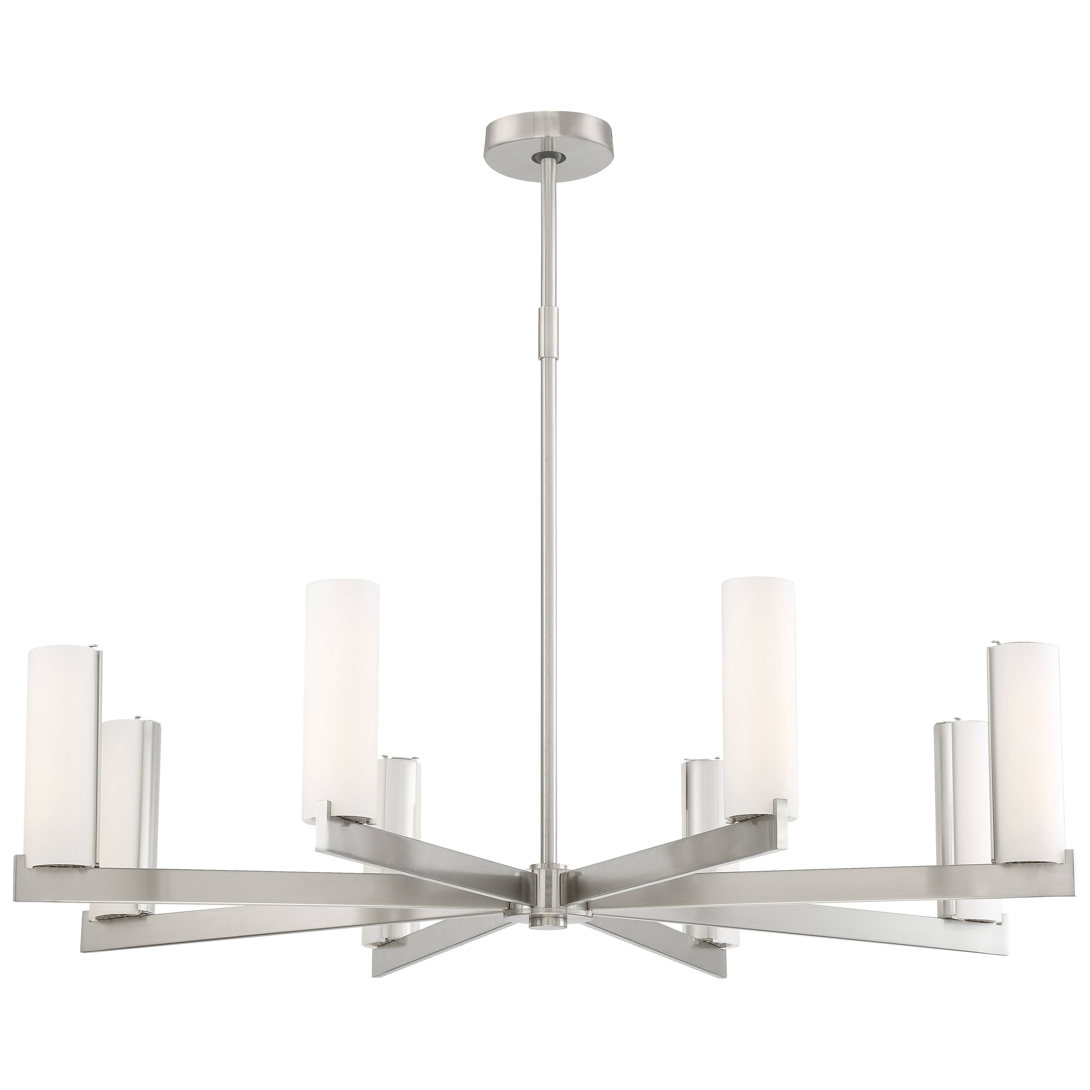 George Kovacs P1858-084-L Tube Brushed Nickel 8 Light LED Chandelier
