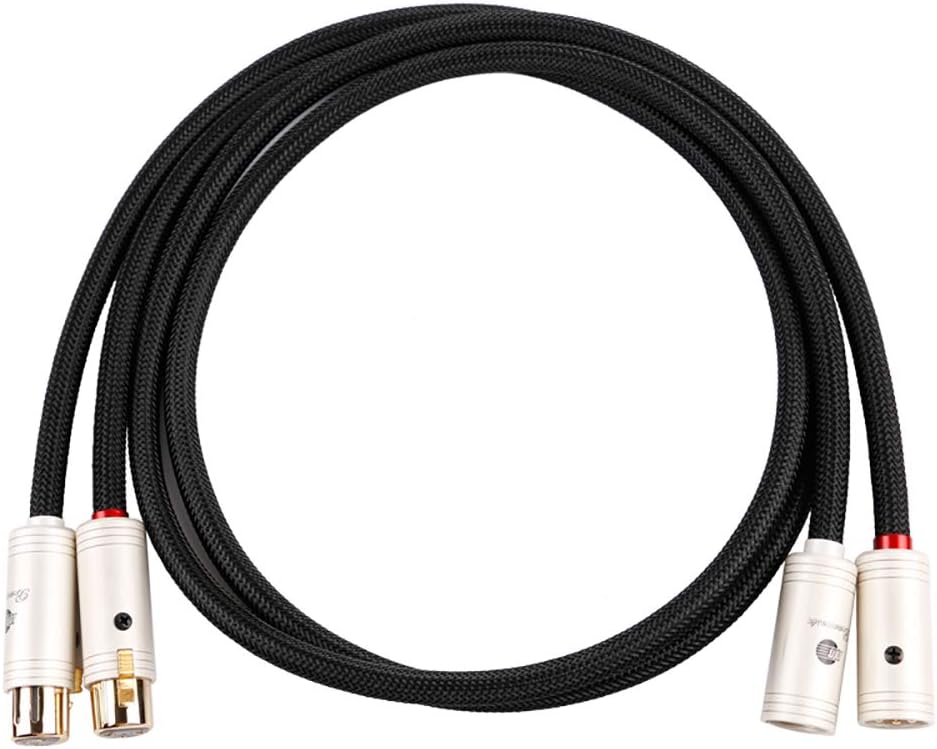 JIB Boaacoustic A Pair 4N OFC HiFi Balanced XLR Male to XLR Female 3 PIN Microphone Cable 5ft/1.5M (2 Cable)