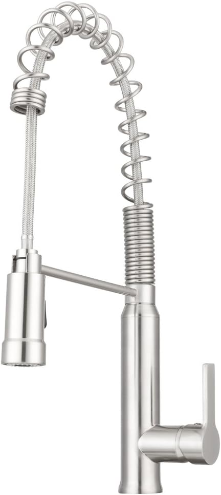 Pacific Bay Montesano High-Arc Kitchen Sink Faucet (Brushed Satin Nickel)