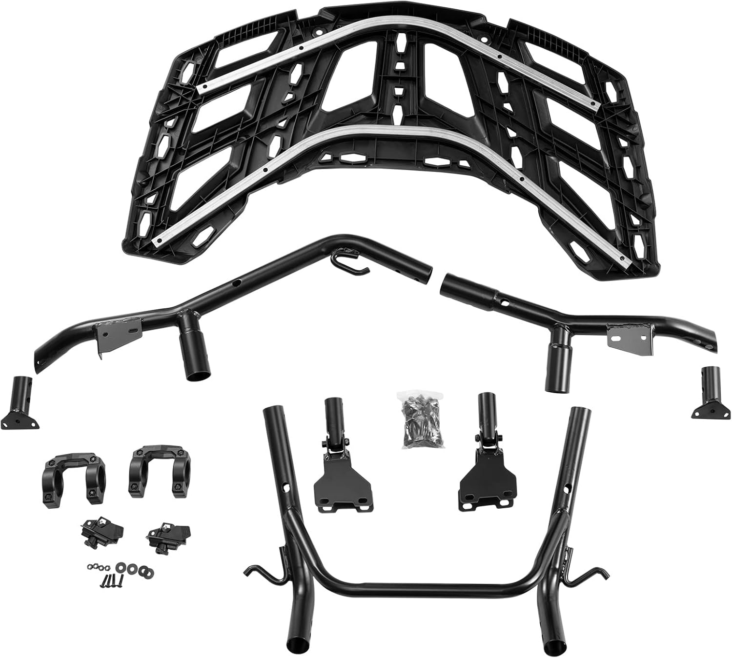 A & UTV PRO LinQ Pivoting Rear Rack Kit for 2017-2022 Can Am Maverick X3 MAX Accessories, Replace OEM #715002881,715003439 with 2pcs LinQ Rack Fastener Quick Release ,2pcs Tube Adapter Clamp