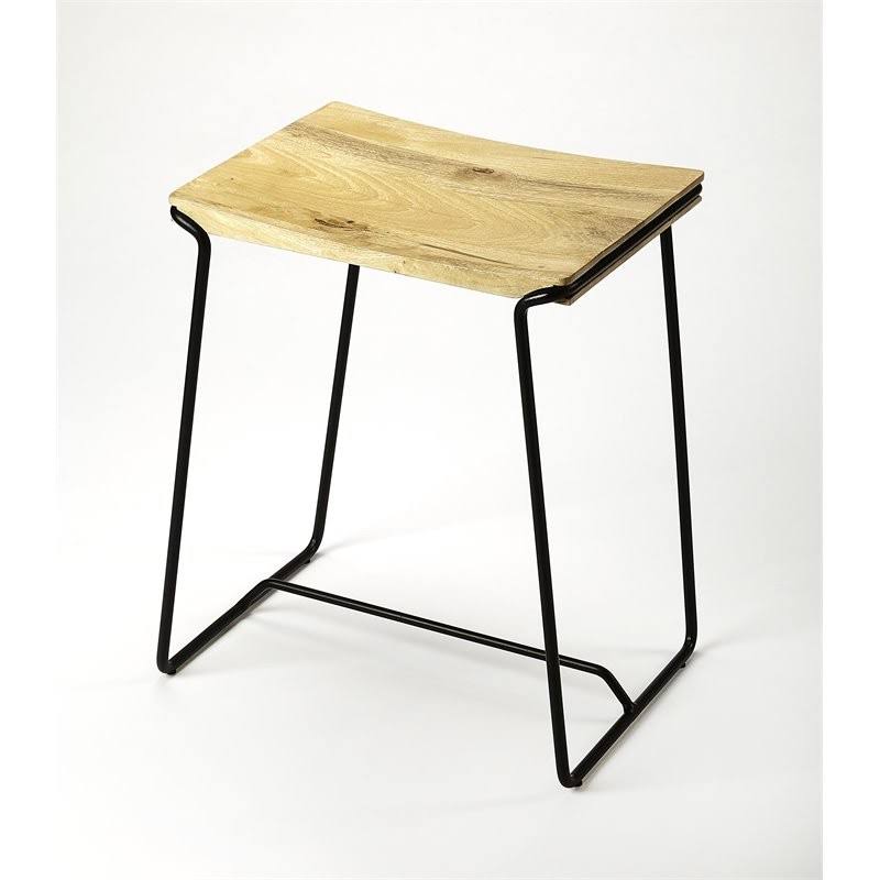 Beaumont Lane Metropolitan Living Wood Metal Counter Stool in Black