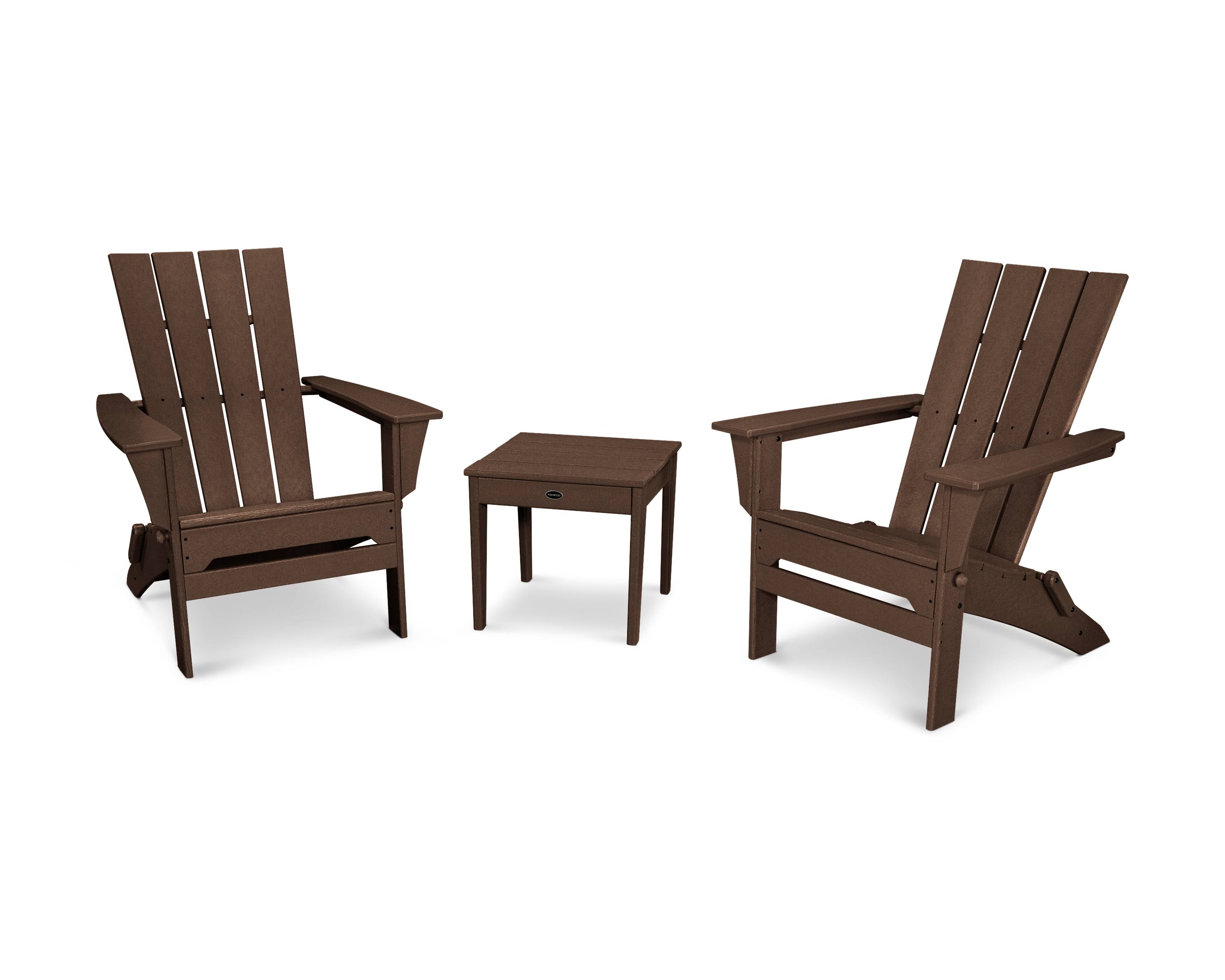 POLYWOOD Quattro 3-Piece Adirondack Set Mahogany