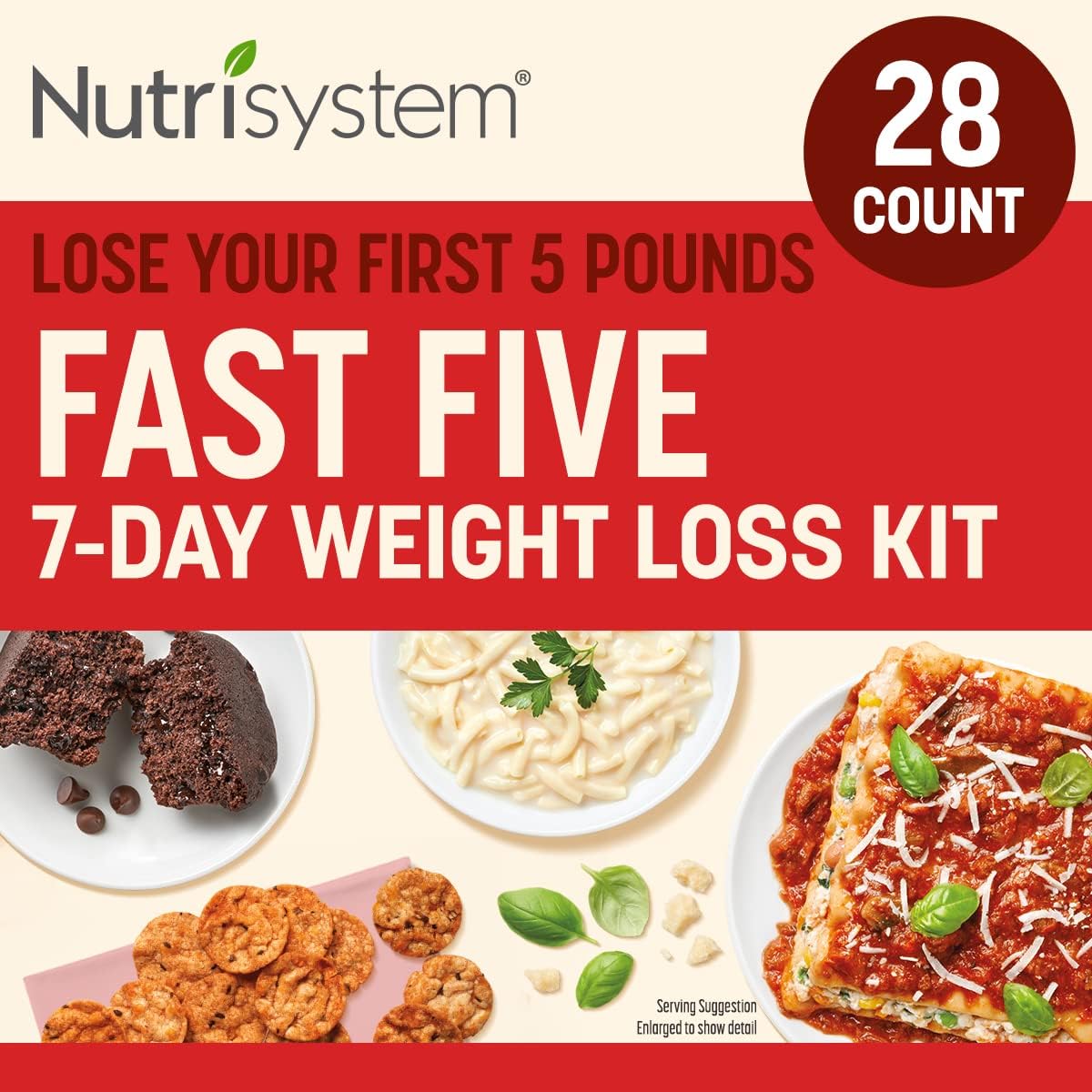 Nutrisystem® Fast Five 7-Day Weight Loss Kit with 28 Delicious Meals & Snacks Plus Protein and Probiotic Shakes