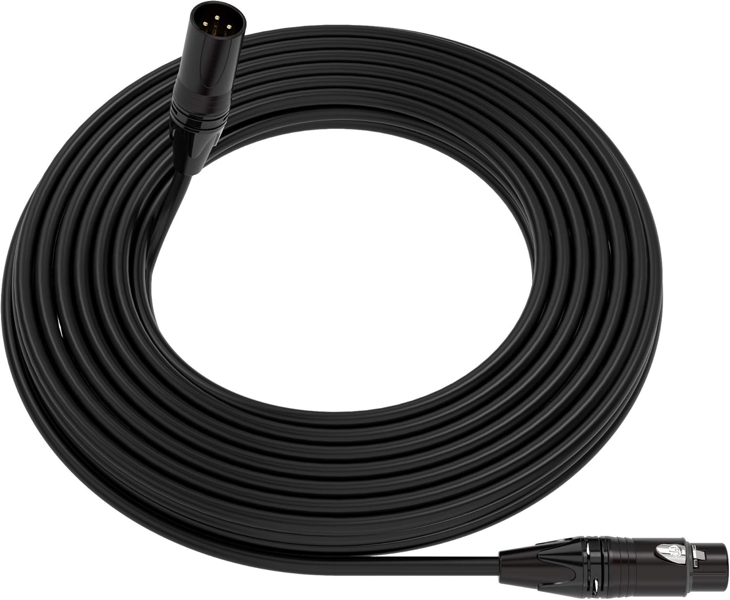 Mogami 3080 AES/EBU Digital Audio Cable | XLR Male 3-Pin to XLR Female 3-Pin | Neutrik Gold | 20 Feet | Black | Assembled in The USA Pack of 2