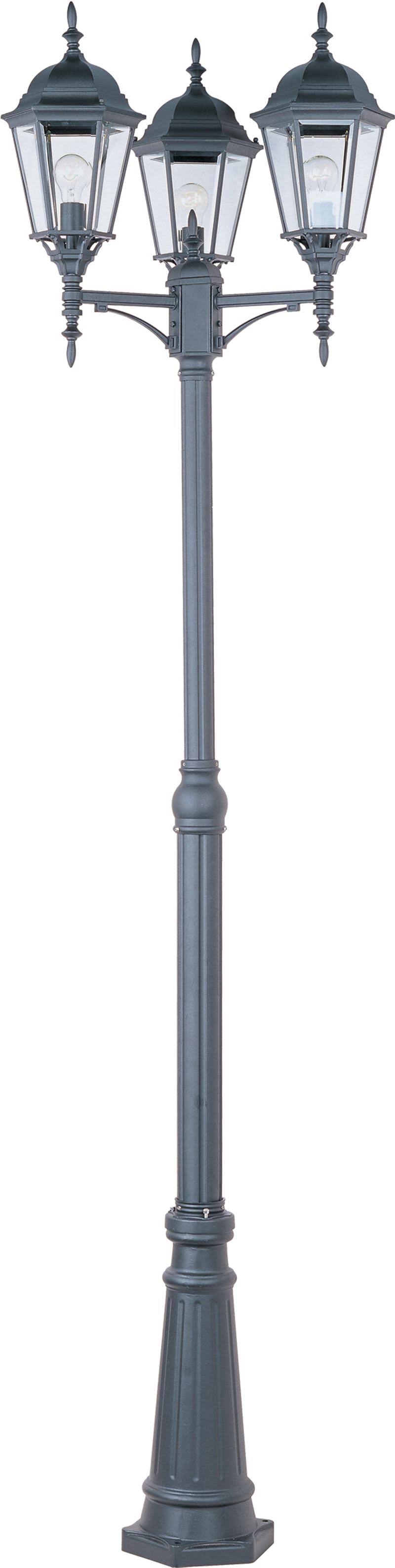 Maxim Poles 3-Light Outdoor Pole/Post Lantern - Black - 1105BK