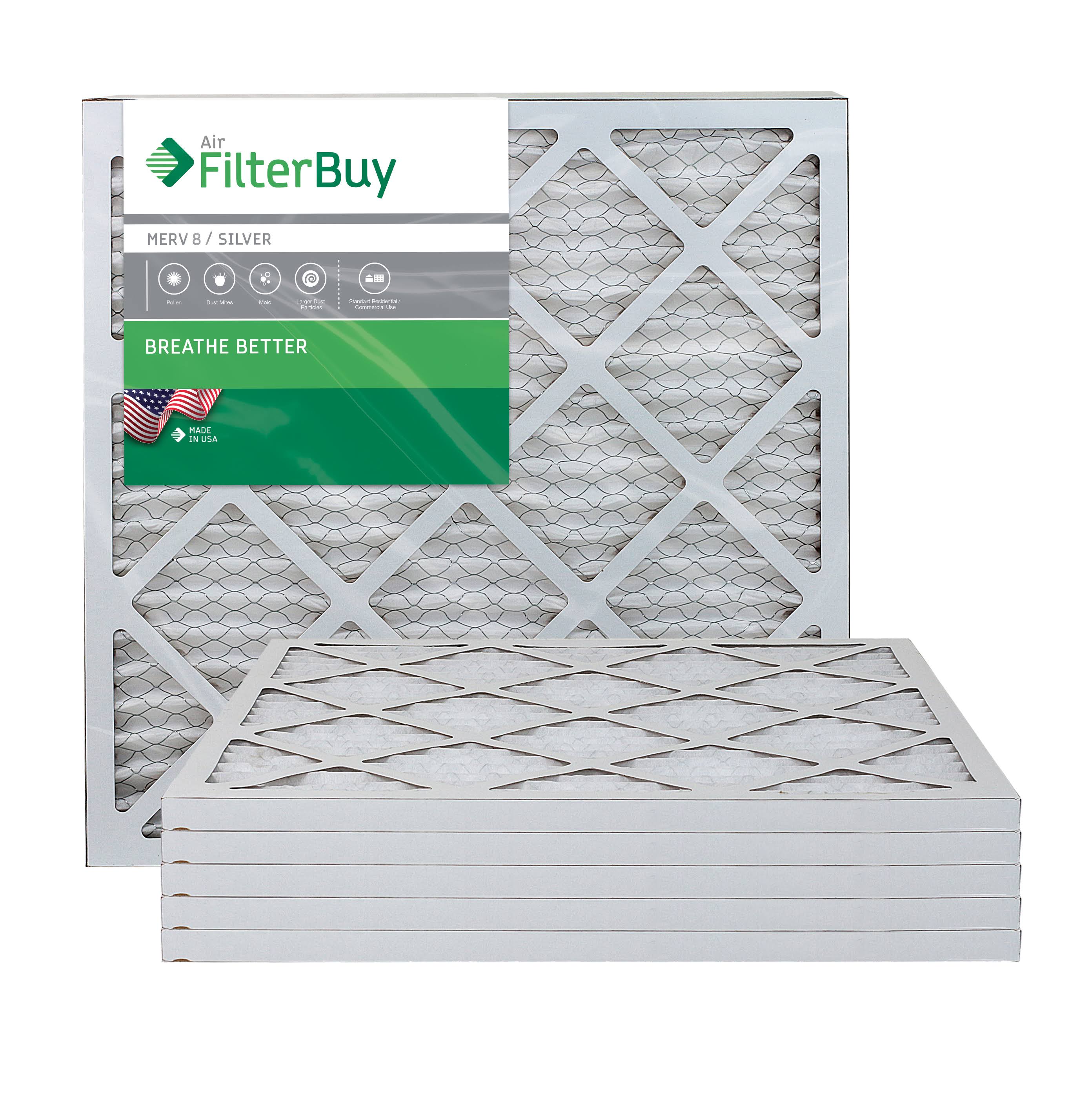 AFB Silver MERV 8 18x22x1 Pleated AC Furnace Air Filter. Pack of 6 Filters. 100% produced in The USA.