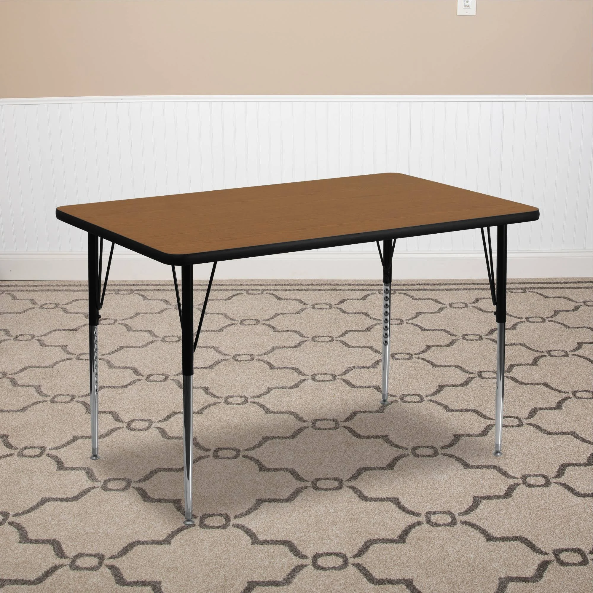 Flash Furniture 30&&w x 48&&l Rectangular Oak Thermal Laminate Activity Table -