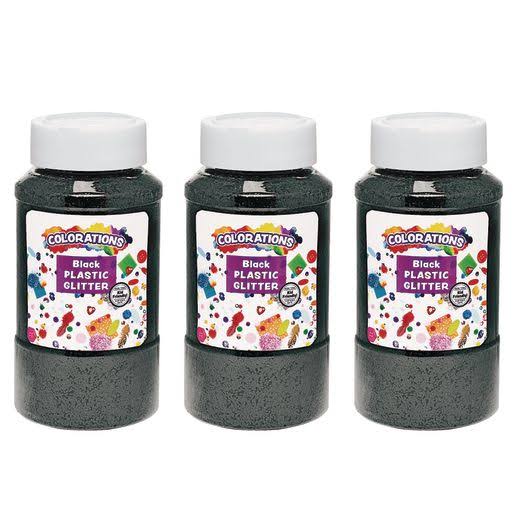 Colorations Extra-Safe Plastic Glitter, Black - 3 lbs.