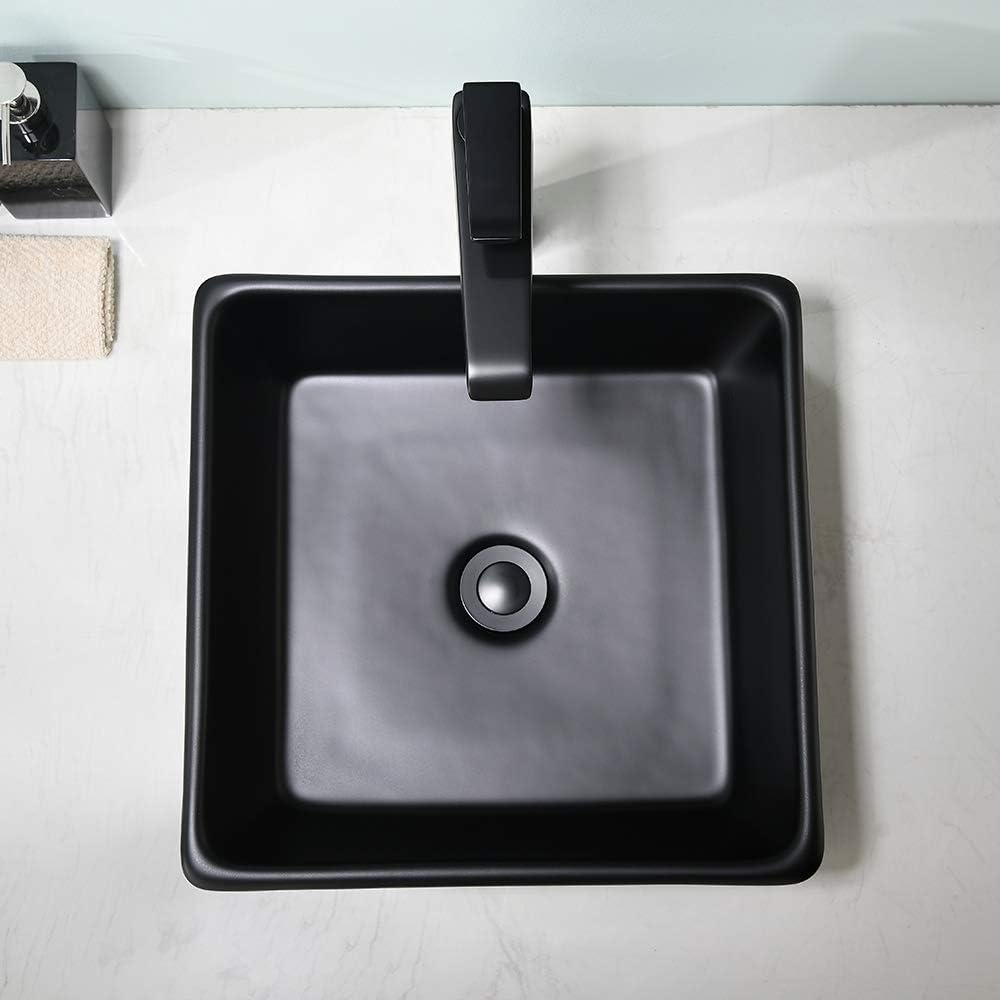 Matte Black Bathroom Sink Square-SOMRXO 15