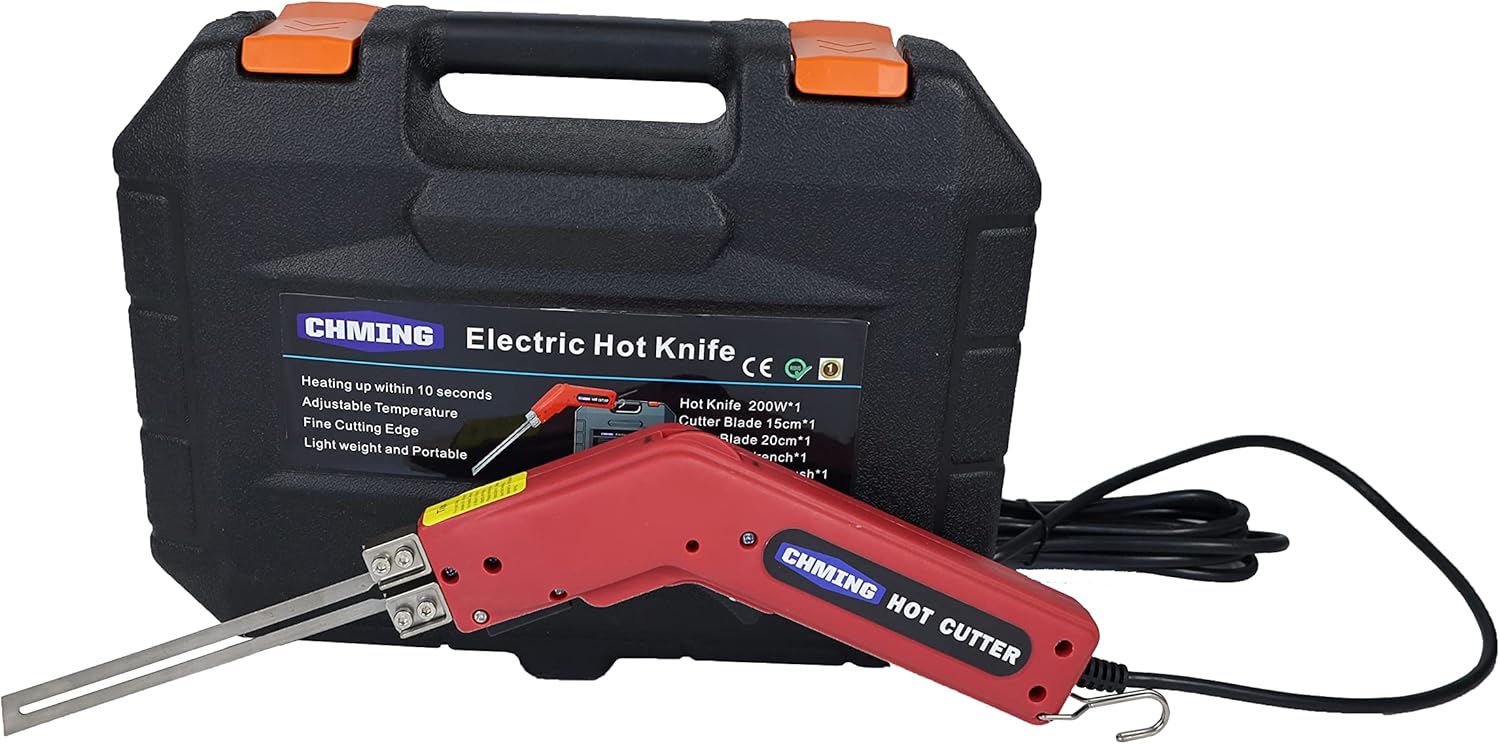 CHMING 110V 200W Electric Knife EPS Foam Hot Cutting Knife Sculpture Styrofoam Sponge Cutting with Blades Accessories