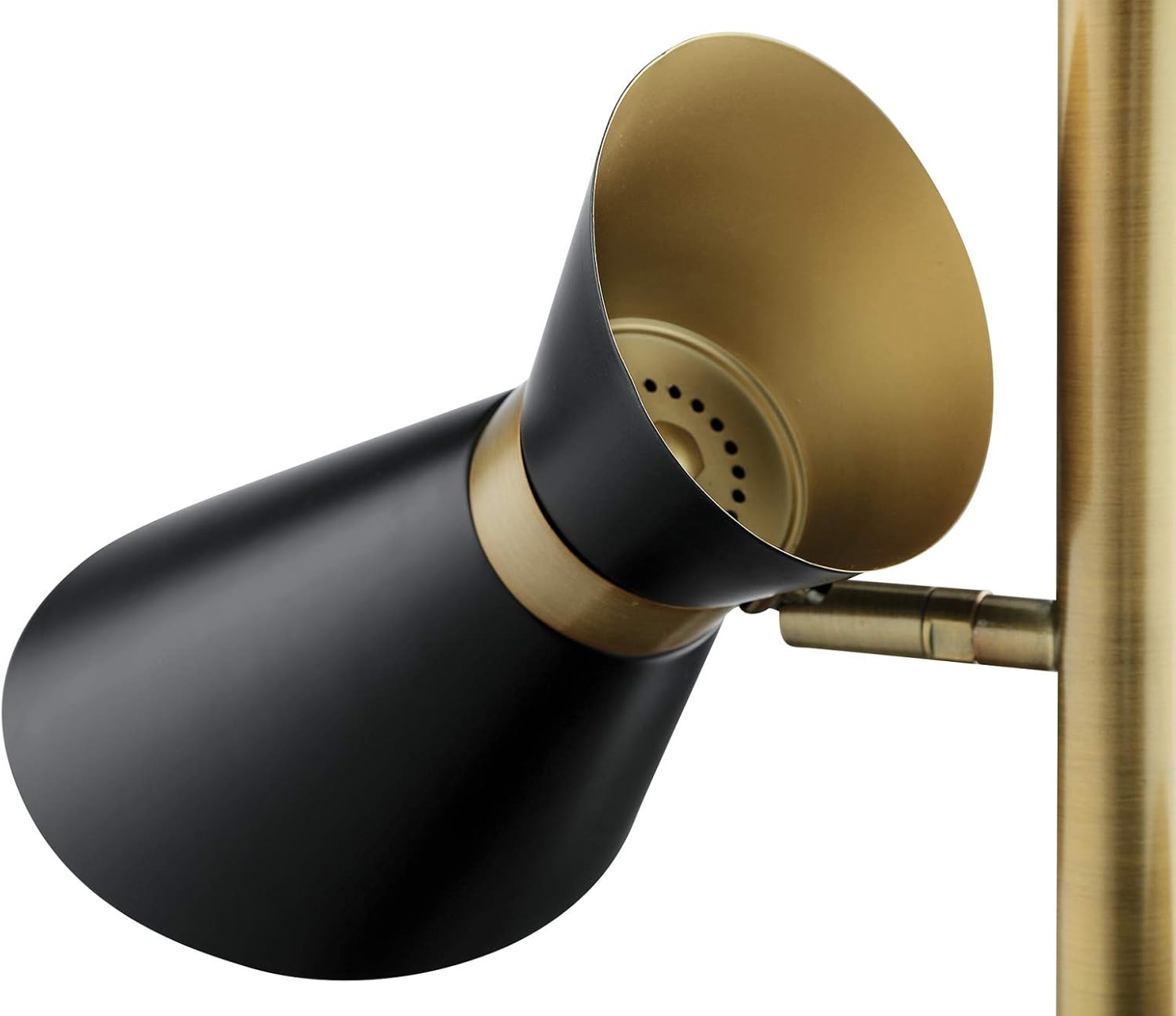 Lite Source Jared Black and Antique Brass 2-Light Floor Lamp