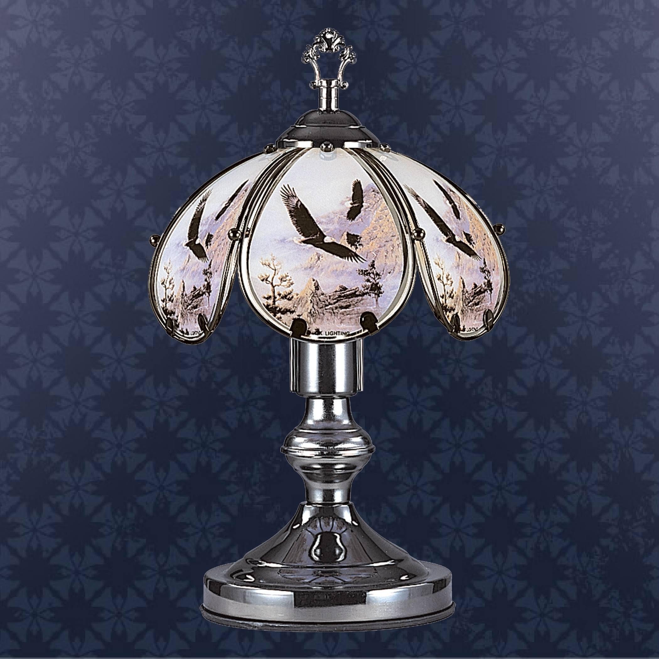 14.25 in Flying Eagle Black Chrome Touch-On Lamp