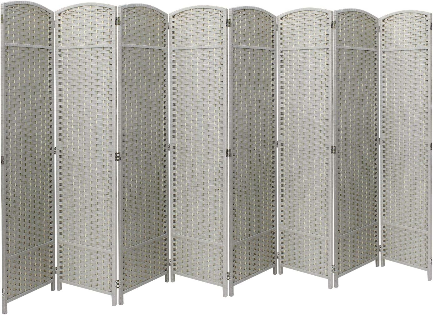 Sorbus Room Divider Folding Privacy Screen, 8 Panel 6 ft. Tall Extra Wide Partition Foldable Panel Wall Divider, Double Hinged Room Dividers and Folding Privacy Screens (Beige)
