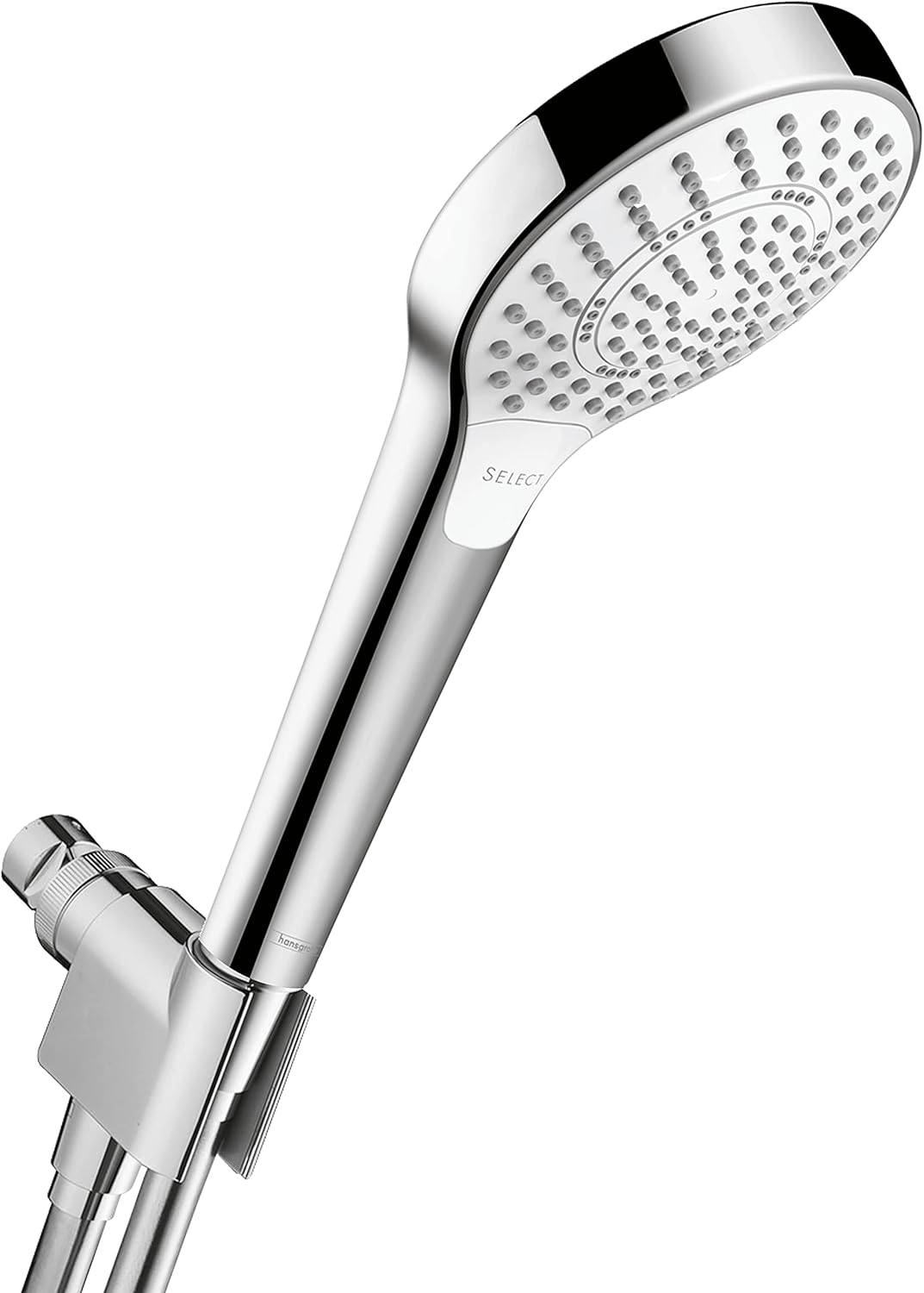 hansgrohe Croma Select S Easy Install 4-inch Handheld Shower Head Set Modern 3 Spray SoftRain, IntenseRain, Pulsating Massage Easy Clean with QuickClean with Hose in Chrome, 2 GPM, 04569000 Pack of 2
