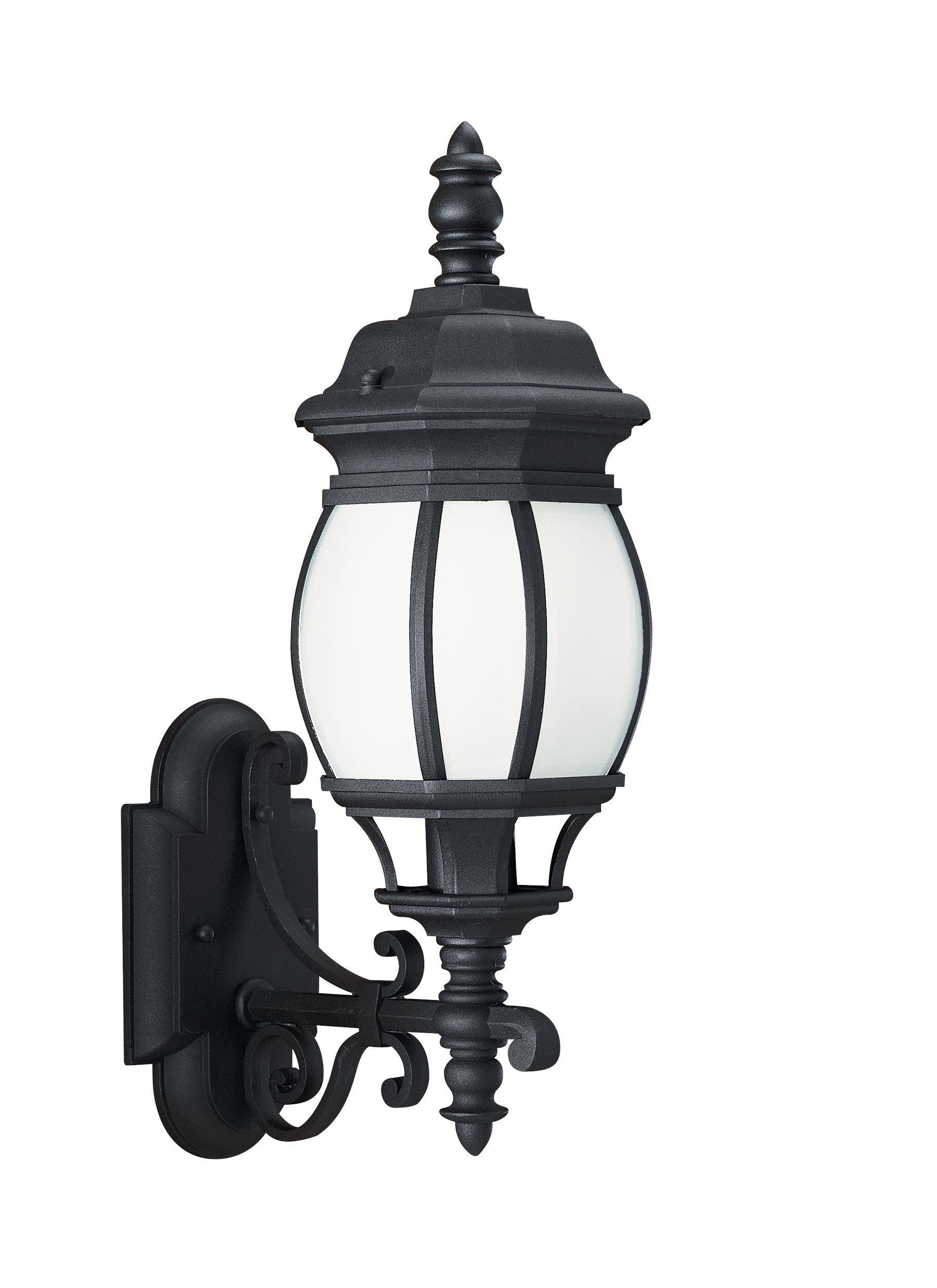 Sea Gull Lighting Wynfield 1 Light Outdoor Wall Lantern, Black - 89102EN3-12