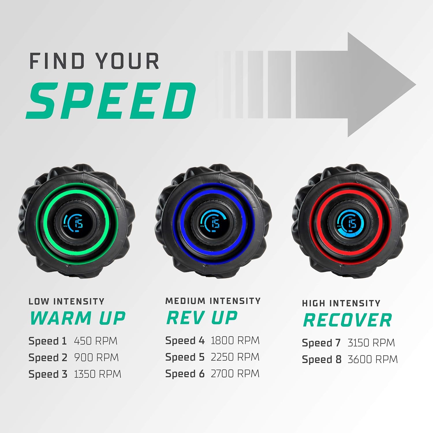 Foam Roller for Physical Therapy & Exercise - Vibrating Foam Roller for Back Pain, Muscle Recovery, Deep Tissue Massage and Stretching - Electric Foam Roller, 8 Speed, Rechargeable, Black