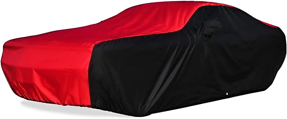 2008-2022 Dodge Challenger Ultraguard Plus Car Cover - Indoor/Outdoor Protection Water Resistant 300 Denier - Custom FIT (Red/Black)