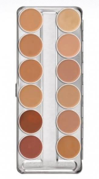 Kryolan 1004 Supracolor Makeup Palette 12 Colors - TV (BRAND New Color)