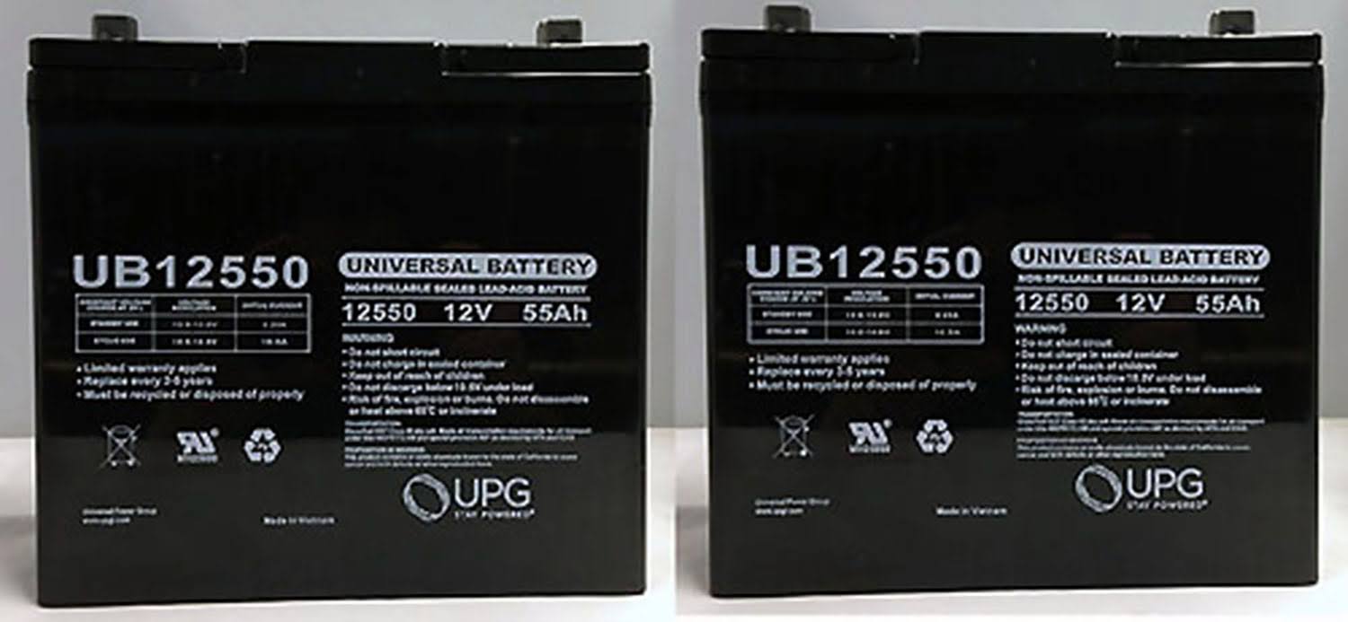 UB12550 (Group 22NF) Battery - Universal Battery - 12V 55Ah - 2 Pack