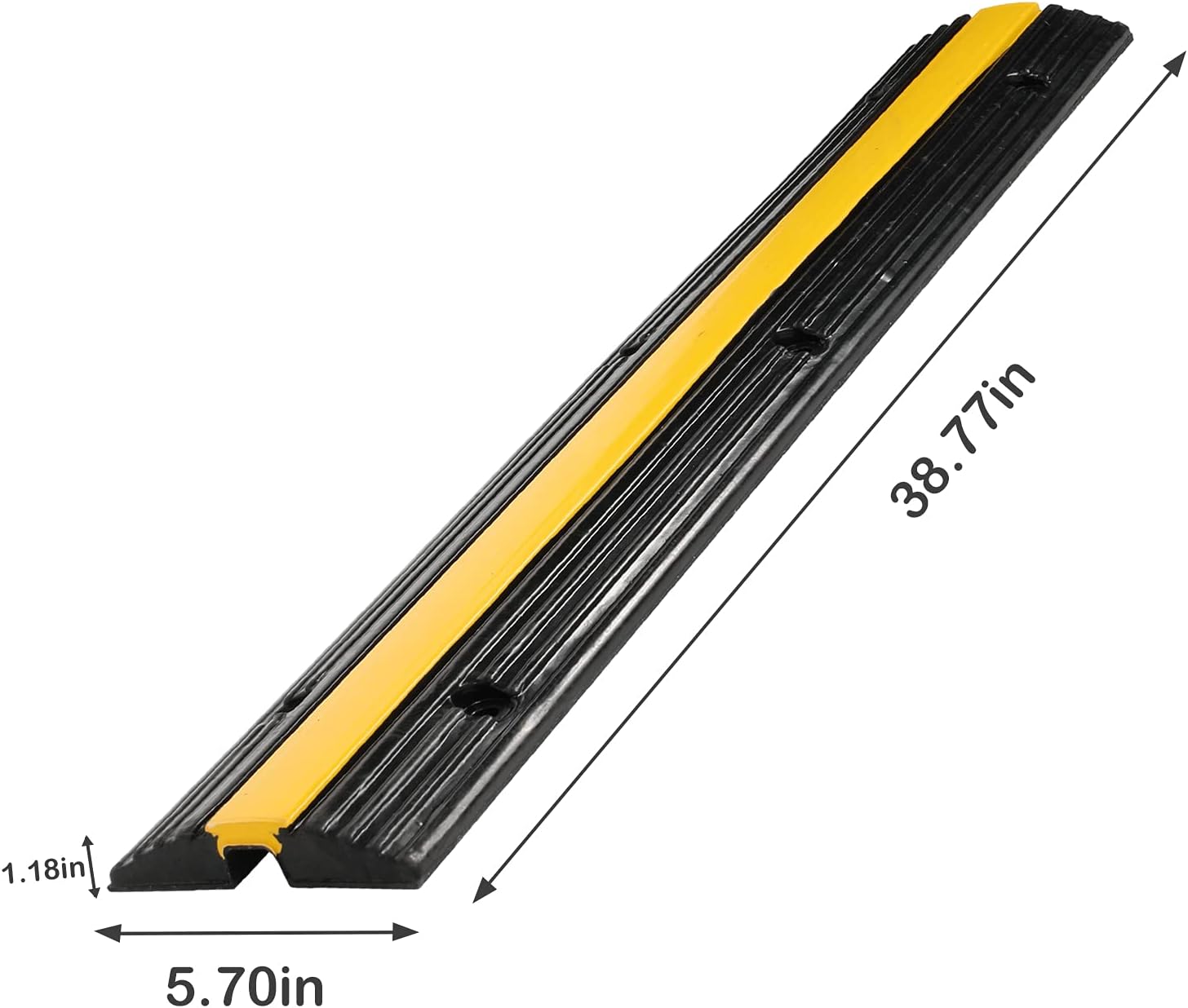 4 Pack of 1-Channel Rubber Cable Protector Ramp Hose Cable Ramp Heavy Duty 22100Lbs Load Capacity Cable Wire Cord Cover Ramp Speed Bump Driveway Channel Protector Pack of 2