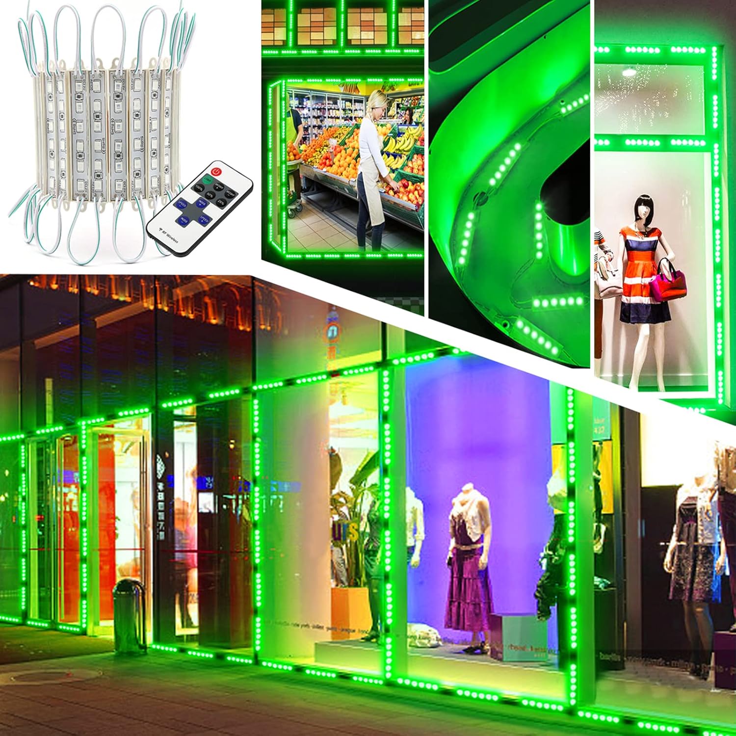 EAGWELL Upgraded Storefront Lights , 40 FT 80 Pieces Blue Store Window LED Lights 4 Sets 5054 SMD LED Light Module Storefront Window Strip Light for Business Store Light Advertising Signs Pack of 2