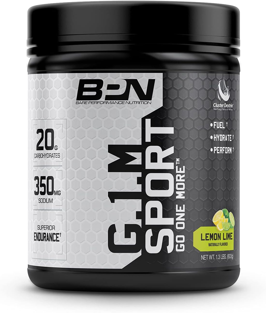 Bare Performance Nutrition, G.1.M Sport Endurance Formula, Electrolyte Formula, Cluster Dextrin, Superior Carbohydrate Source (Lemon Lime) Pack of 2