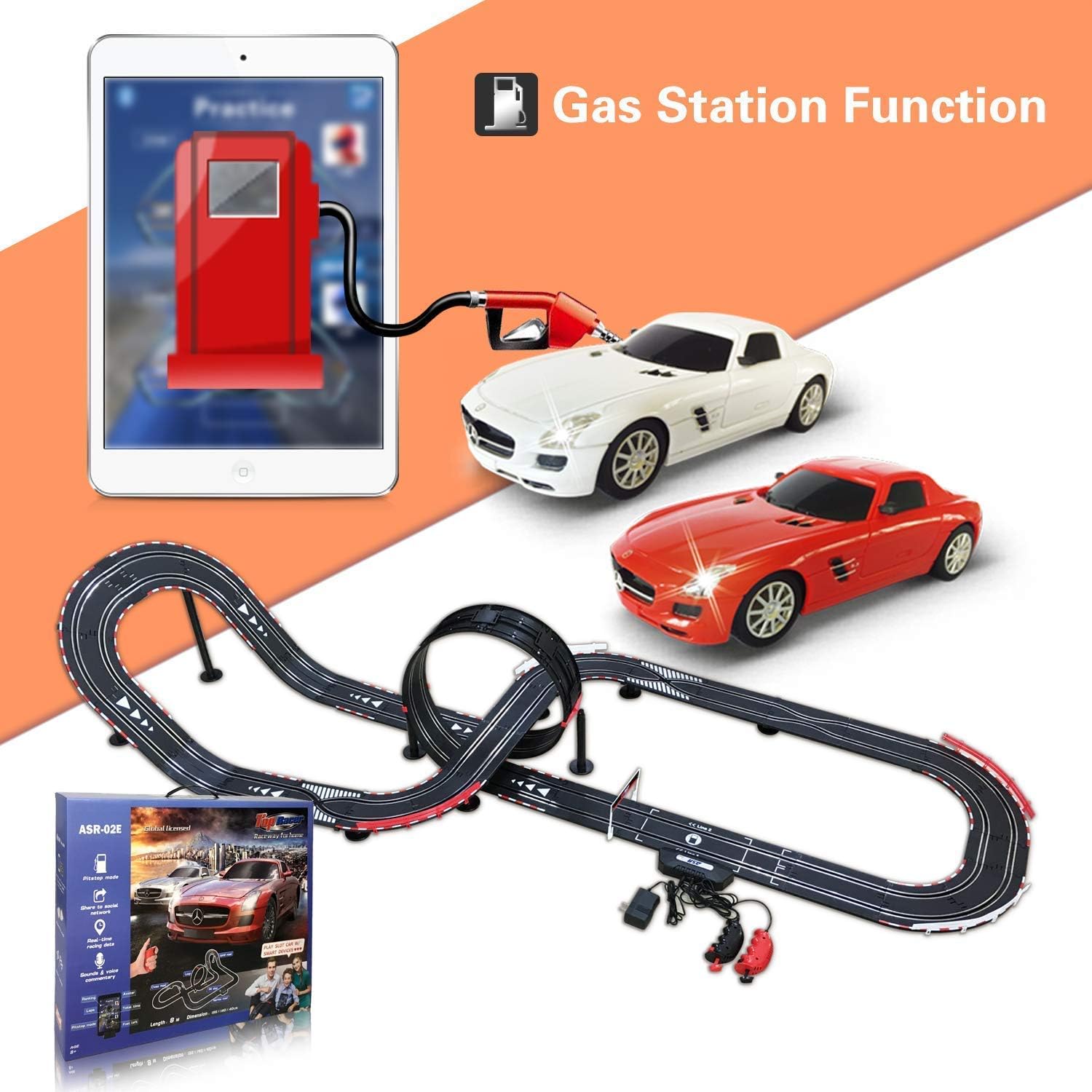 AGM MASTECH Slot car Set with Racing Assistant APP No.ASR-02 1:43 Scale