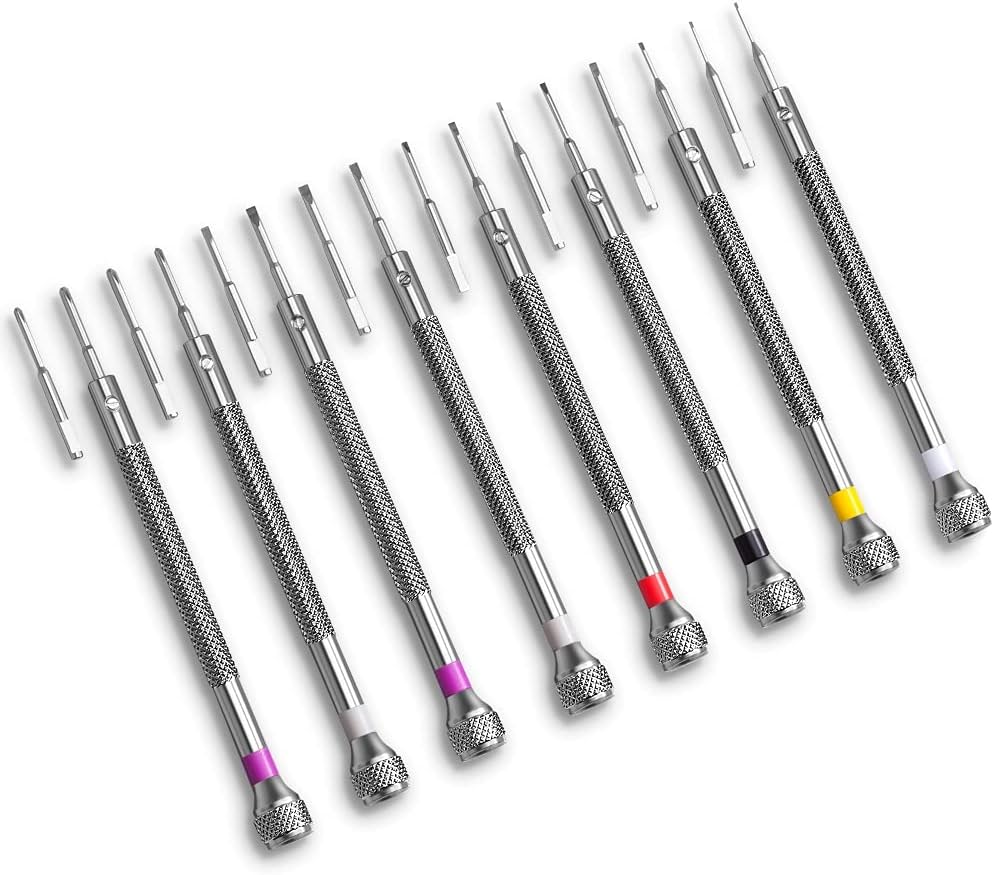 8PCS Professional Screwdriver Set, VAKOGAL Micro Precision Screwdriver Kit 0.6-1.6mm, 8 Extra Replace Blades for Watch Repair, Eyeglasses Repair, Jewelry Work, Electronics Repair